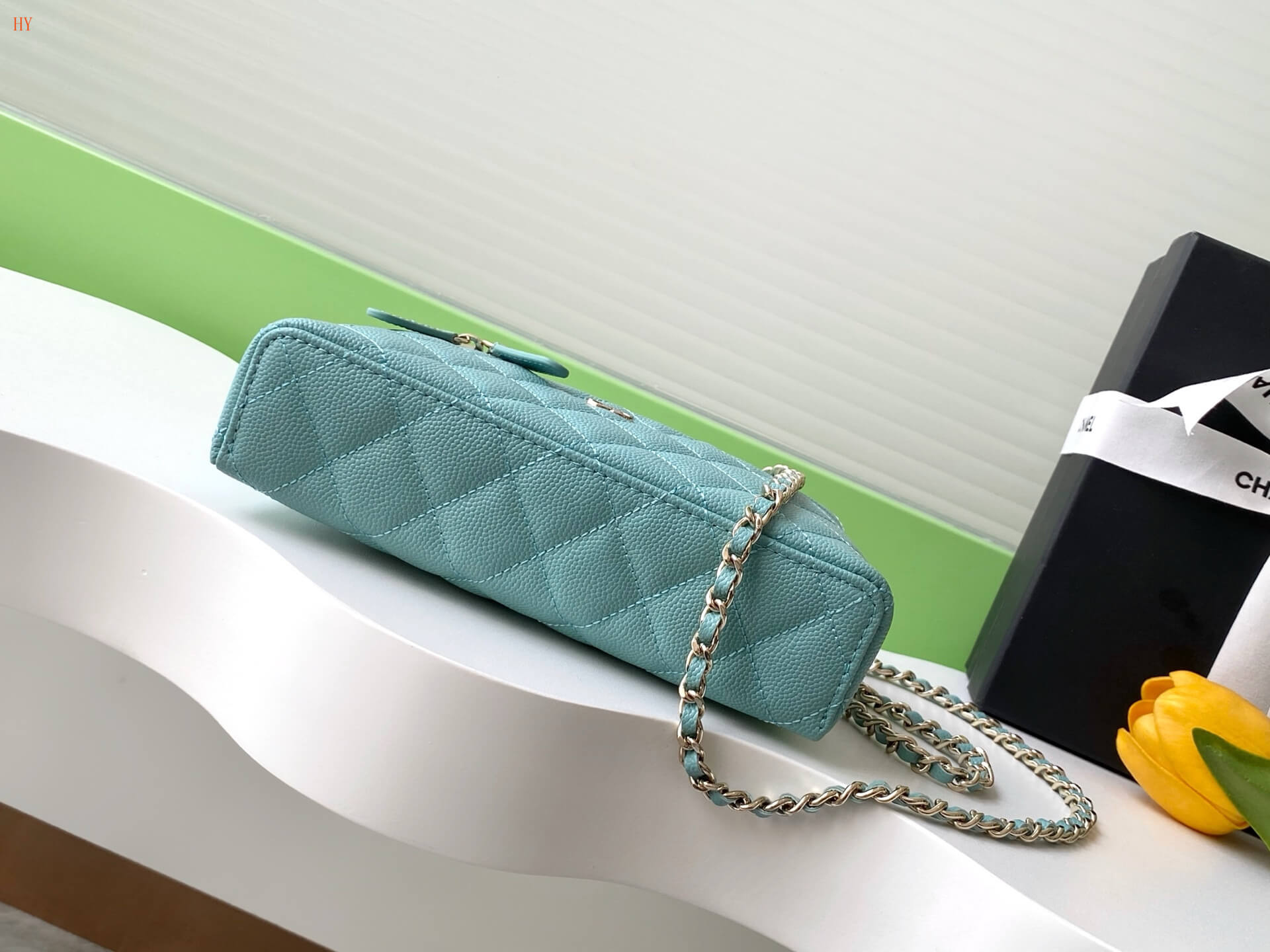 Chanel Quilted Top Handle Vanity Case Grained Calfskin Caviar Leather Crossbody Handbag - Image 9