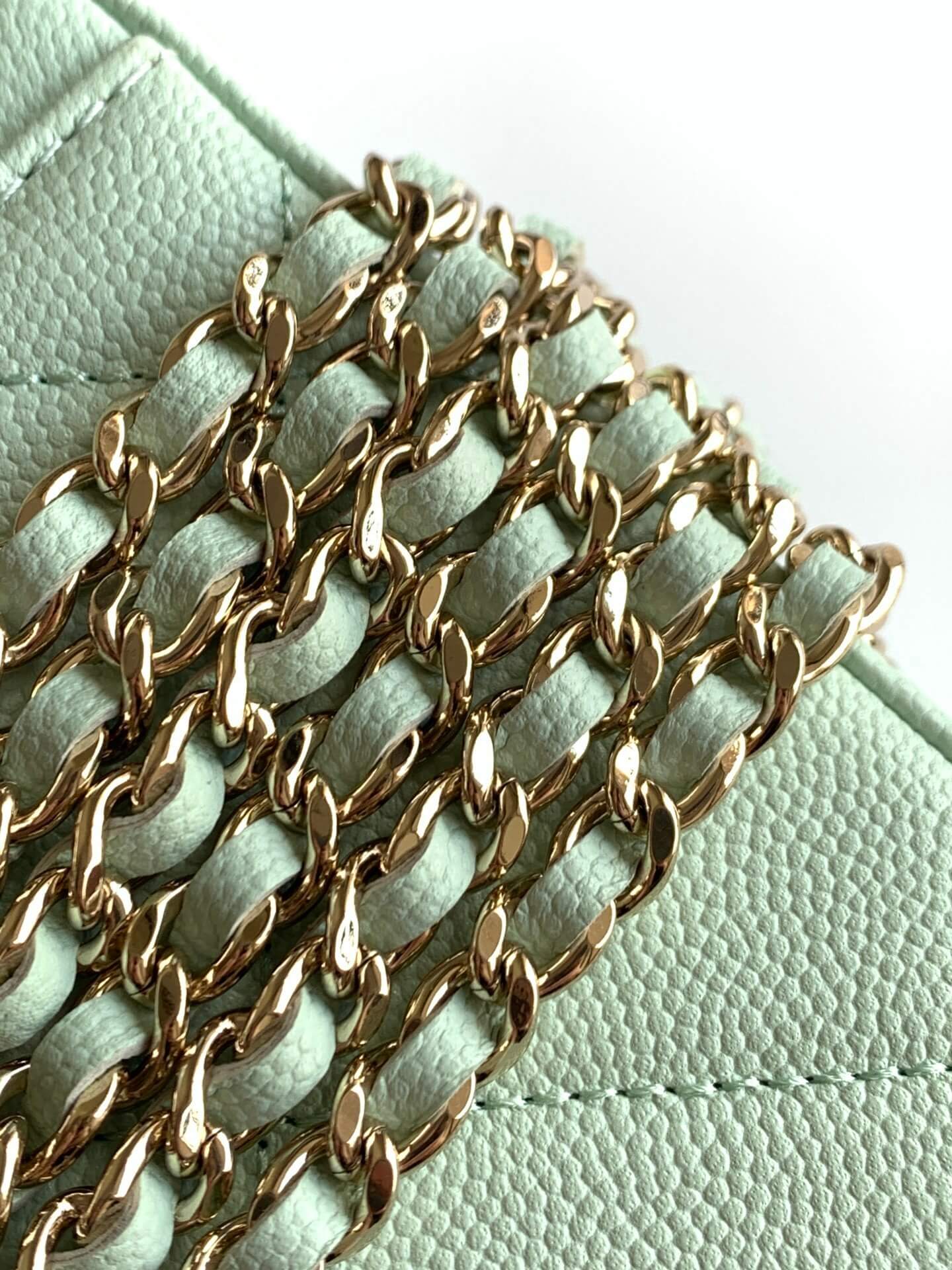 Chanel Small Top Handle Long Vanity Case with Chain Grained Calfskin Caviar Leather - Image 78