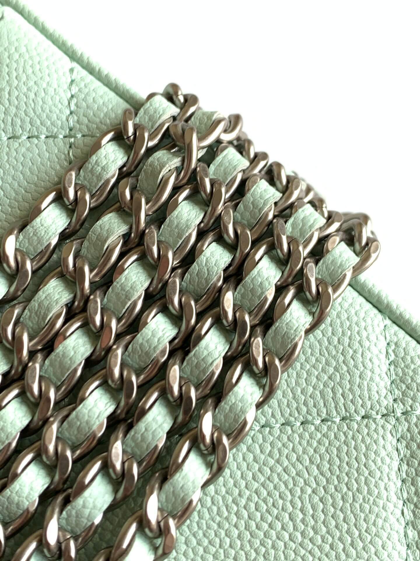 Chanel Small Top Handle Long Vanity Case with Chain Grained Calfskin Caviar Leather - Image 87