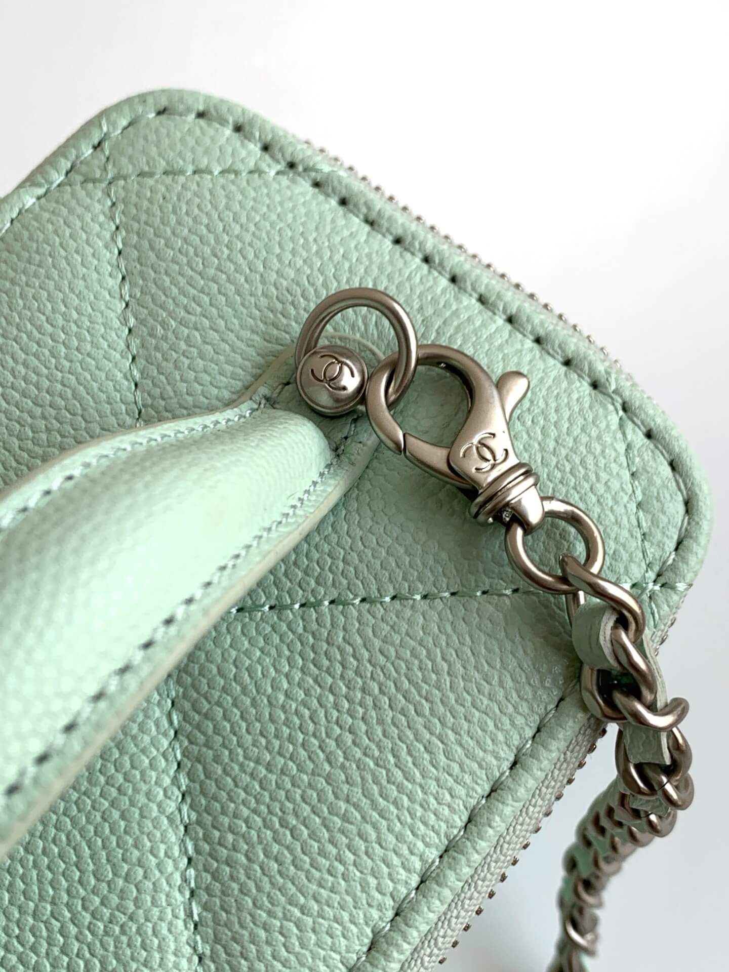 Chanel Small Top Handle Long Vanity Case with Chain Grained Calfskin Caviar Leather - Image 86