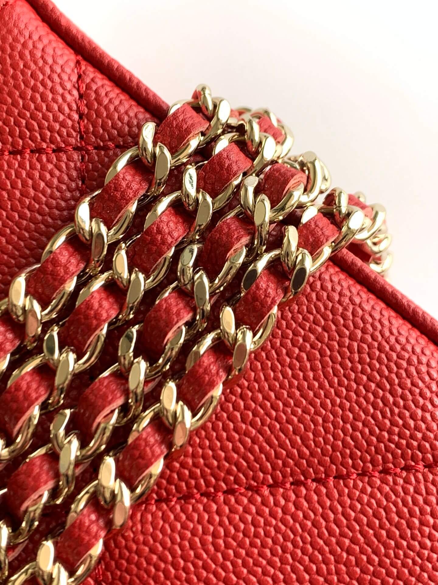 Chanel Small Top Handle Long Vanity Case with Chain Grained Calfskin Caviar Leather - Image 8