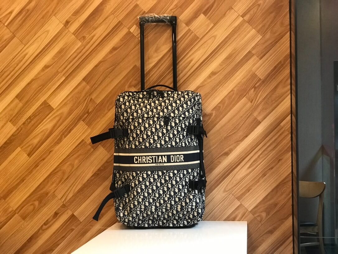 Dior Small - Large Travel Suitcase Navy Blue - Image 10