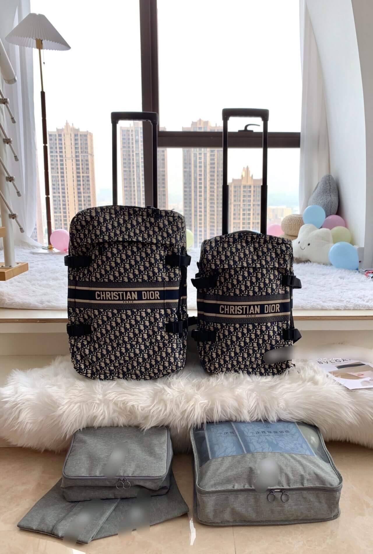 Dior Small - Large Travel Suitcase Navy Blue