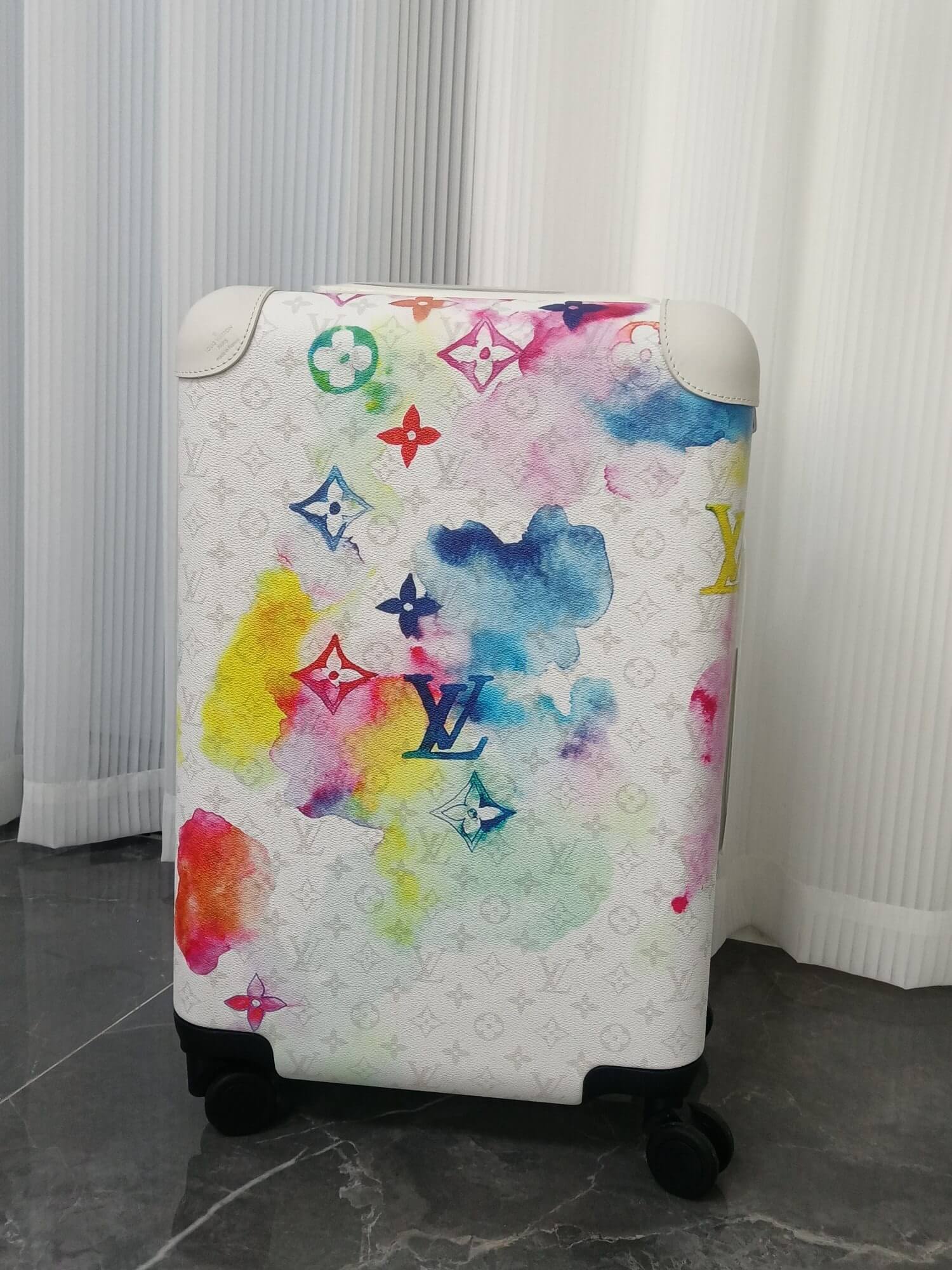 Louis Vuitton LV Monogram Coated Canvas Horizon 55 Rolling Suitcase Travel Bag M20437 Watercolor