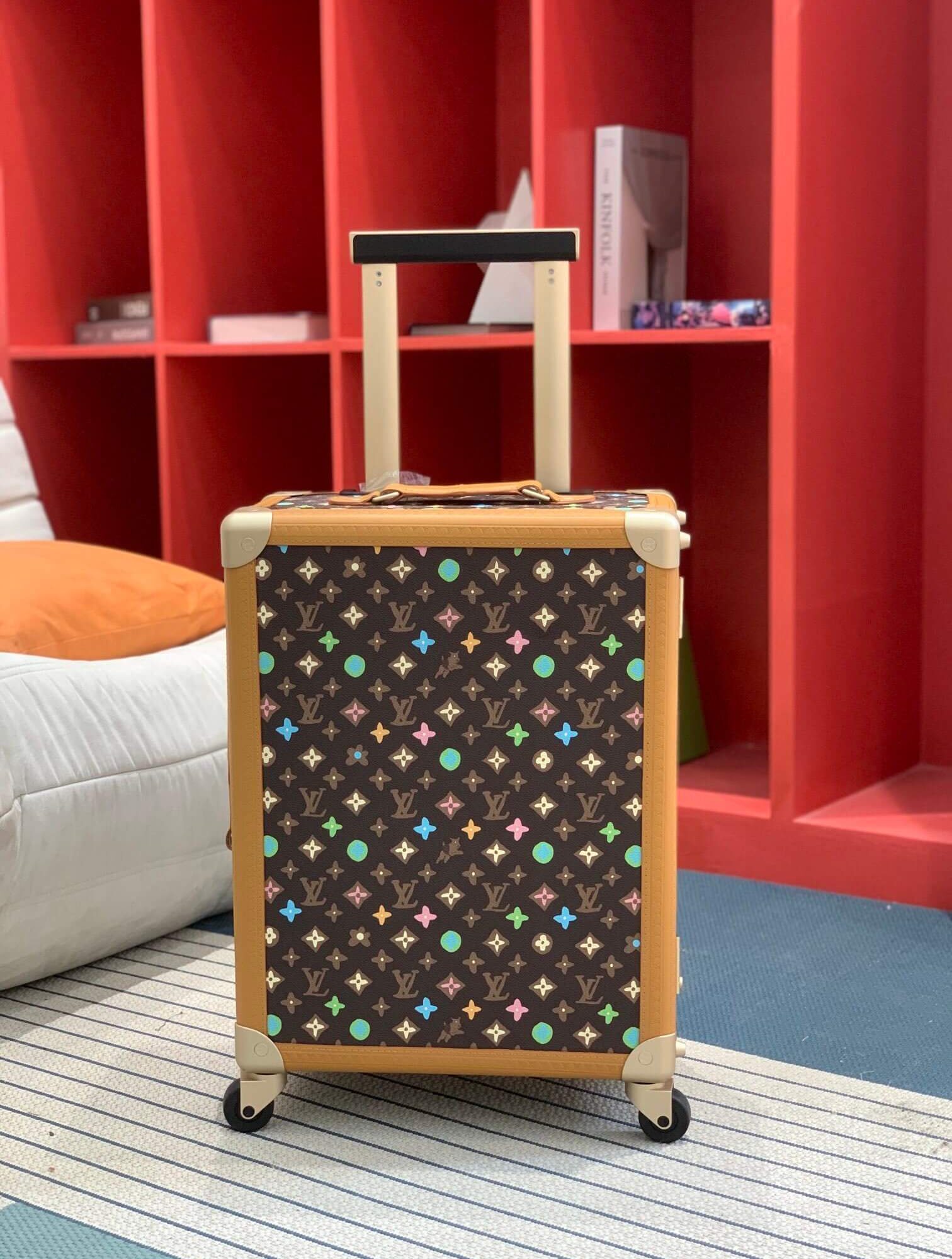 Louis Vuitton LV Monogram Craggy coated canvas Rolling Trunk Travel Bag M25241 Chocolate Brown