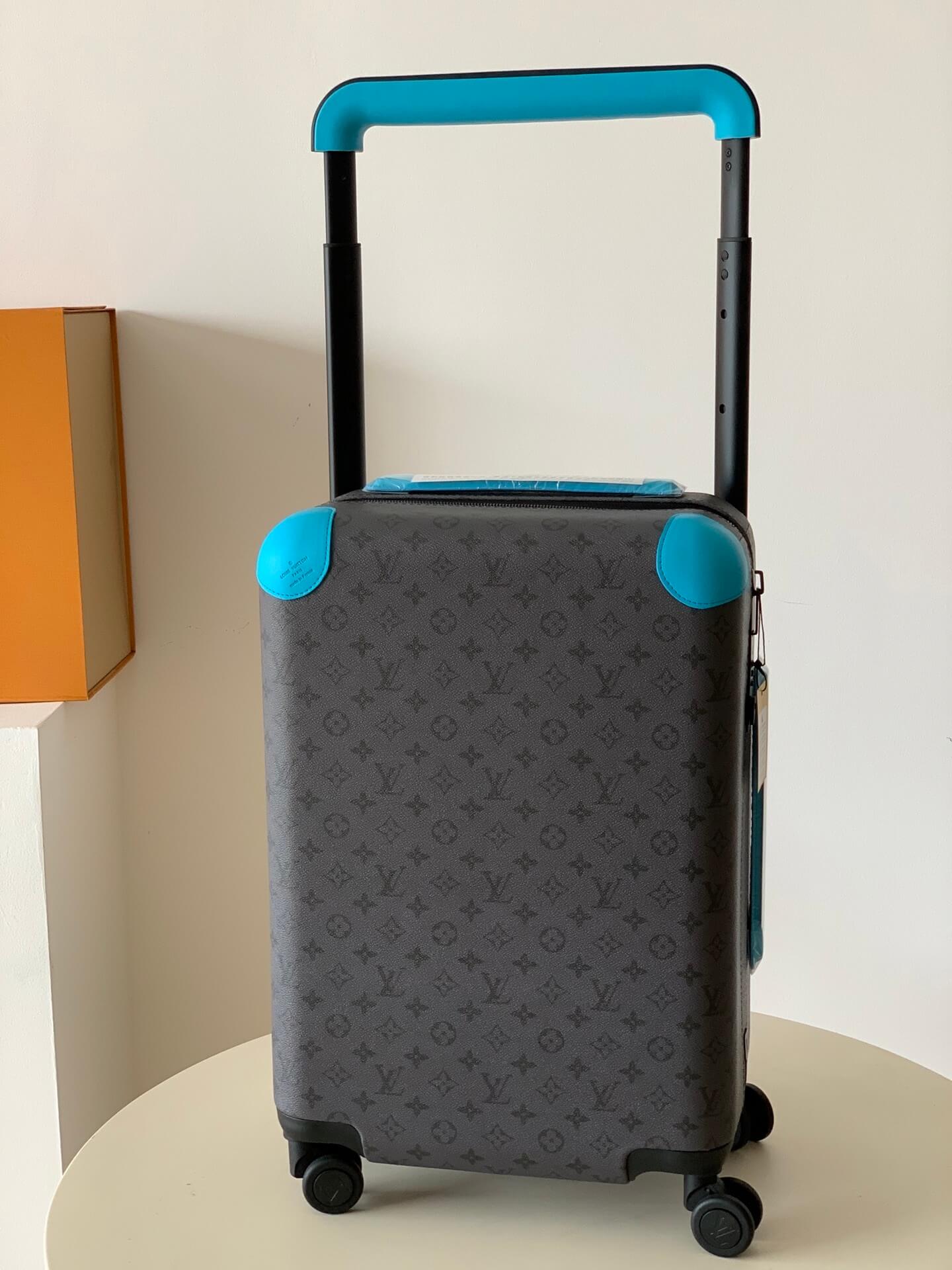 Louis Vuitton LV Monogram Eclipse Reverse coated canvas Horizon 55 Rolling Suitcase Travel Bag M11479 Turquoise Gray