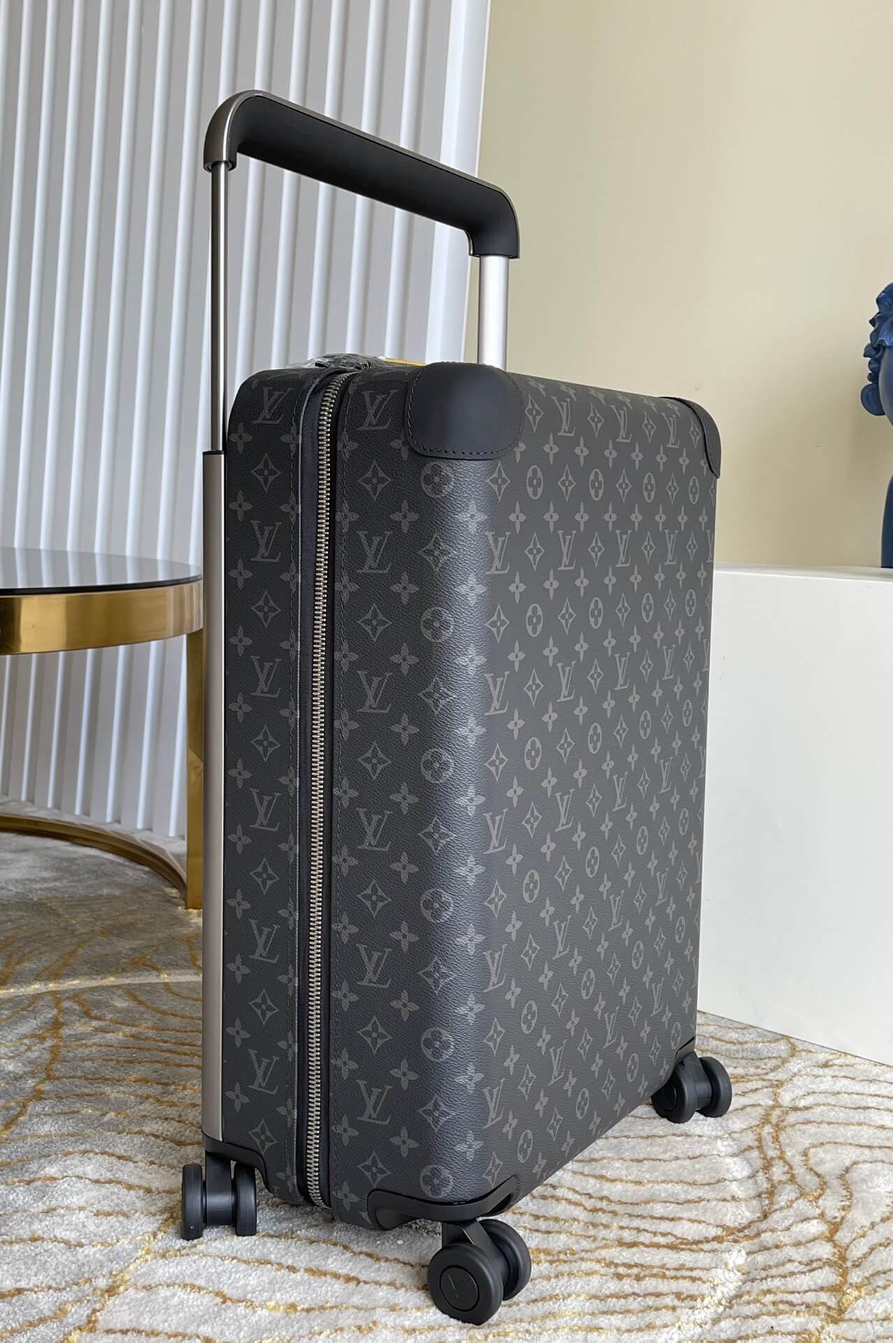 Louis Vuitton LV Monogram Eclipse coated canvas Horizon 50 - 55 cabin suitcase trolley Travel Bag M13773 - M13771 Black - Image 4