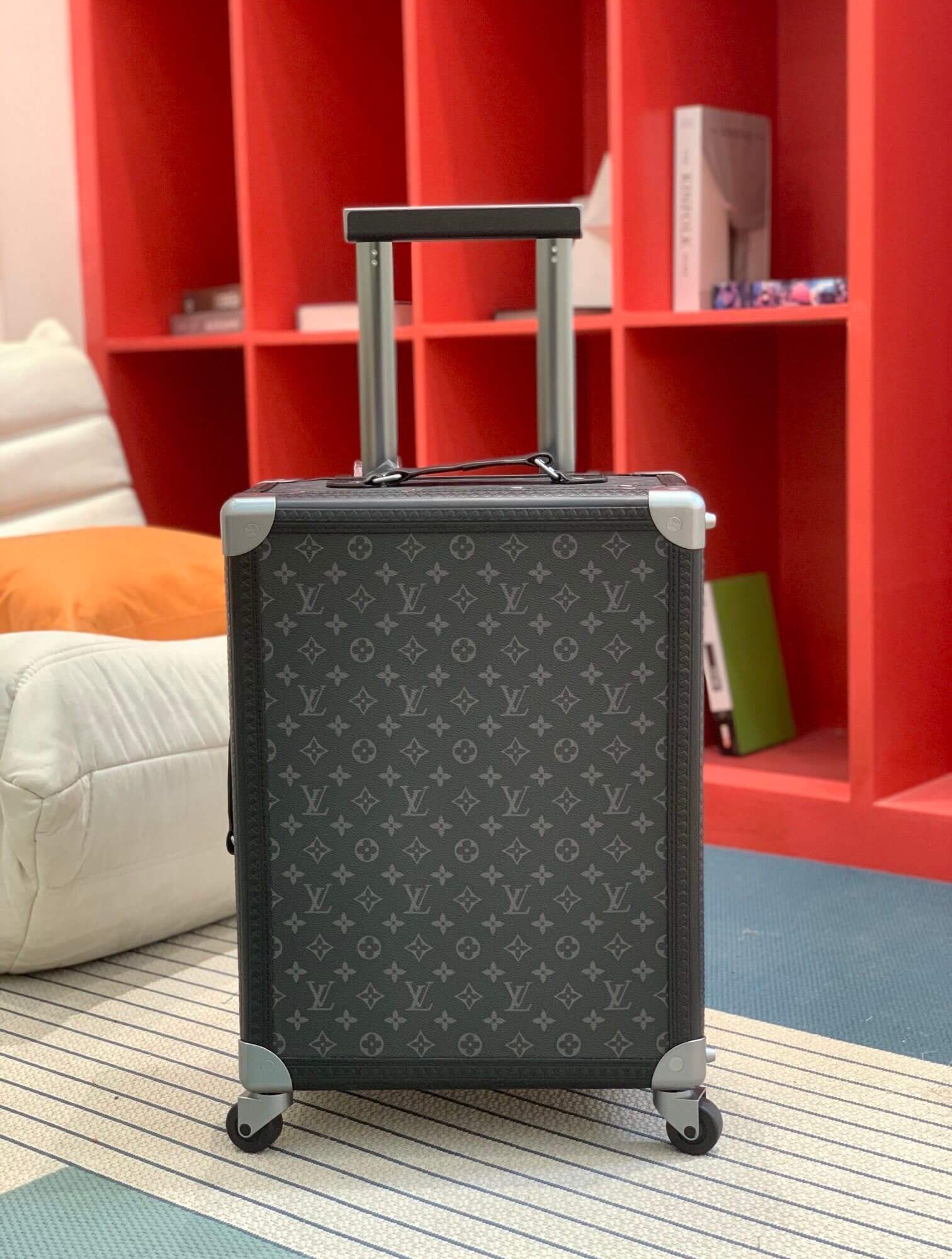 Louis Vuitton LV Monogram coated canvas - Monogram Eclipse coated canvas Rolling Trunk Travel Bag M10117 Black M20212 Brown