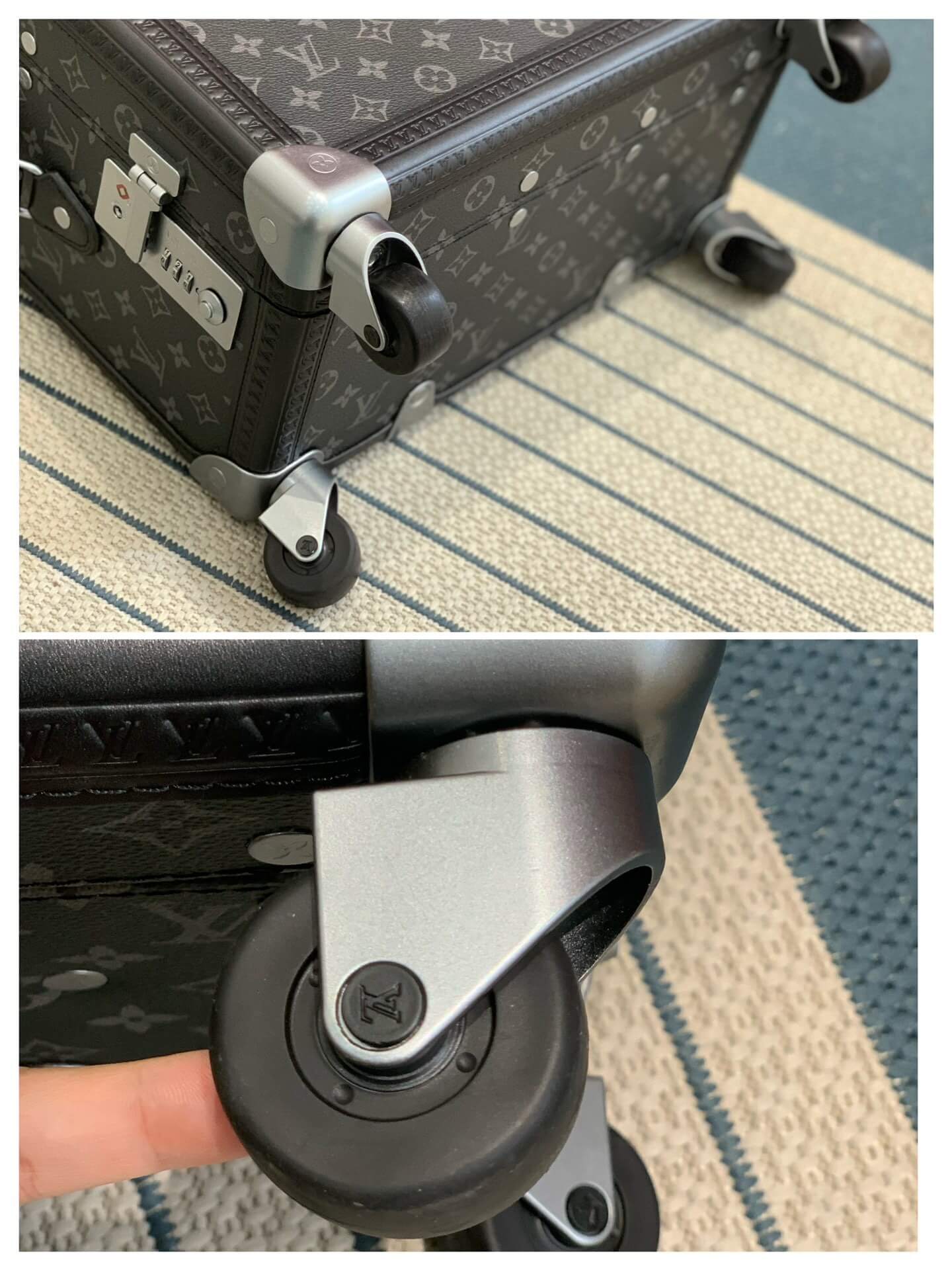 Louis Vuitton LV Monogram coated canvas - Monogram Eclipse coated canvas Rolling Trunk Travel Bag M10117 Black M20212 Brown - Image 8