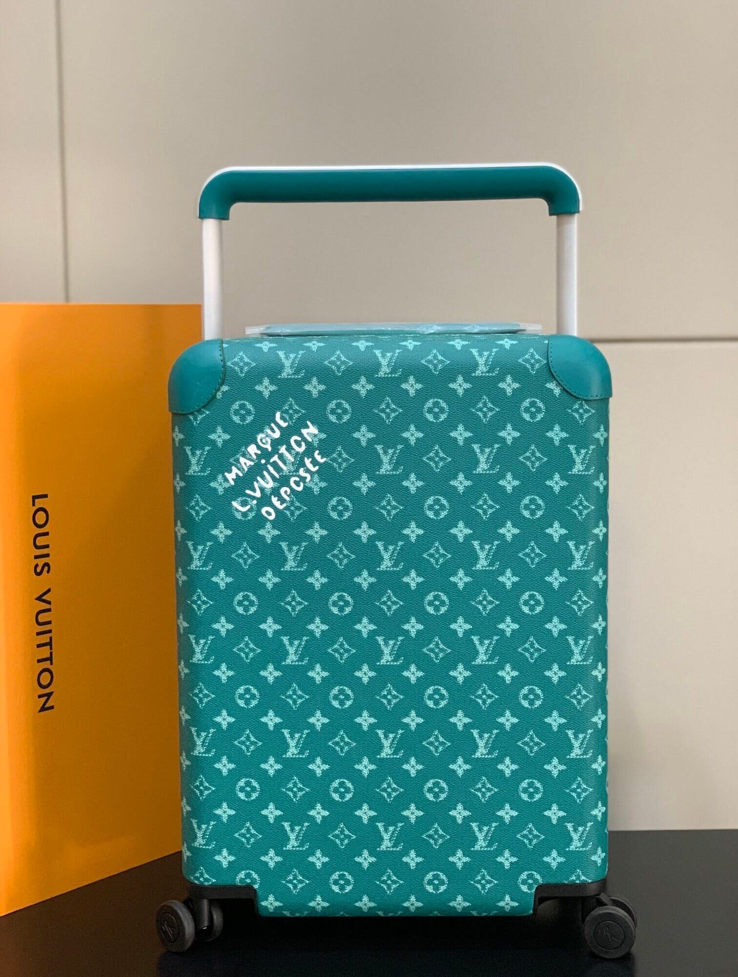 Louis Vuitton LV Monogram Heritage coated canvas Horizon 55 Cabin Suitcase Travel Bag M12689 Green - Orange