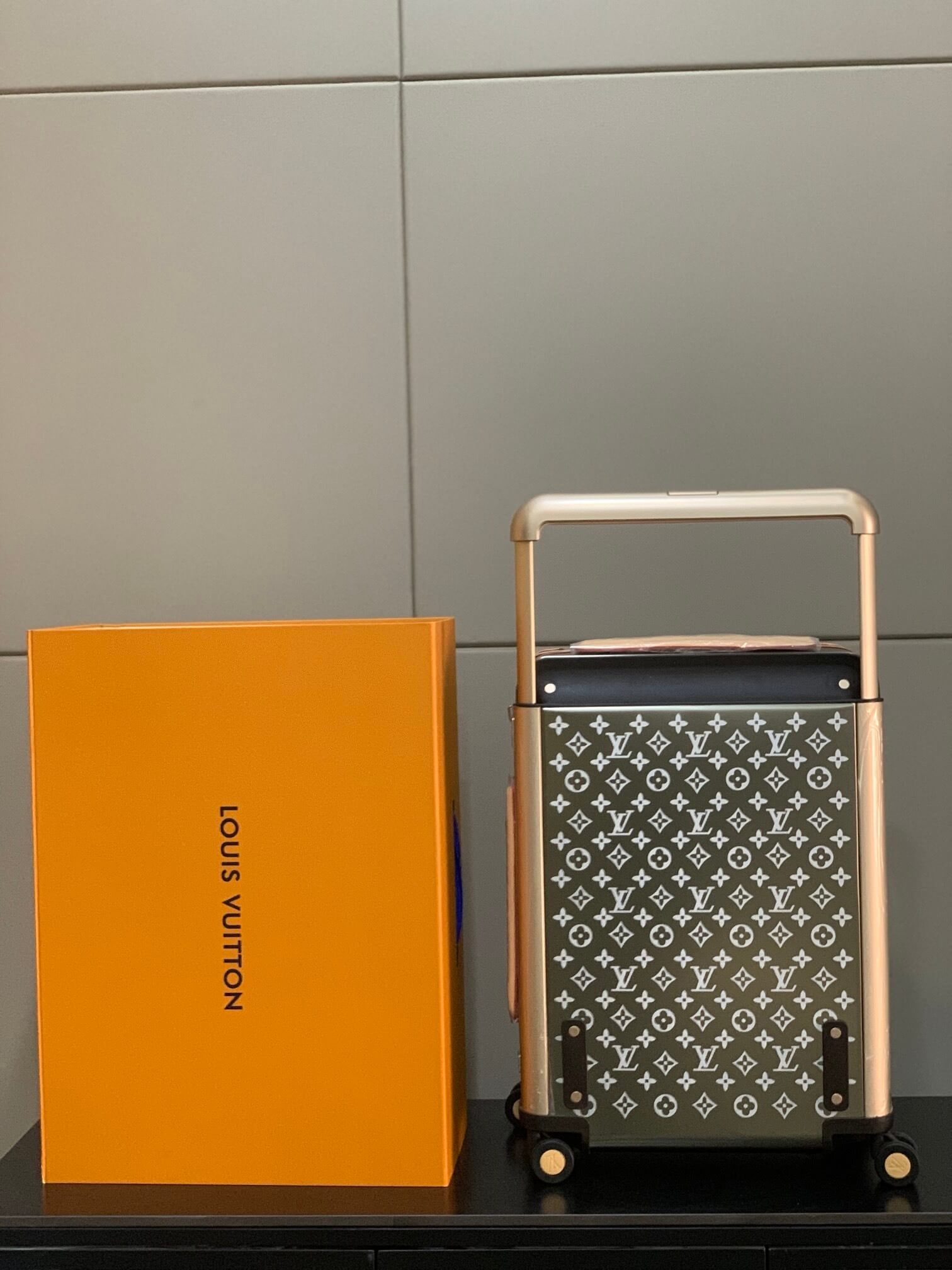 Louis Vuitton LV Monogram Titanium Cowhide leather Horizon 55 Cabin Suitcase Travel Bag M42667 Silver - Image 8