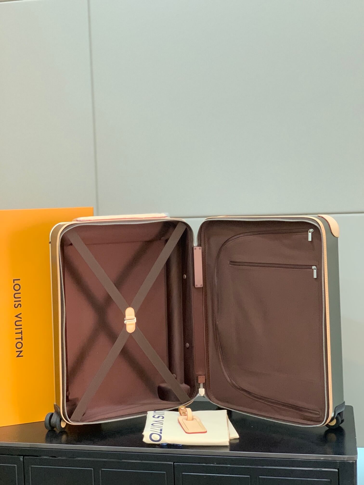 Louis Vuitton LV Monogram Titanium Cowhide leather Horizon 55 Cabin Suitcase Travel Bag M42667 Silver - Image 3