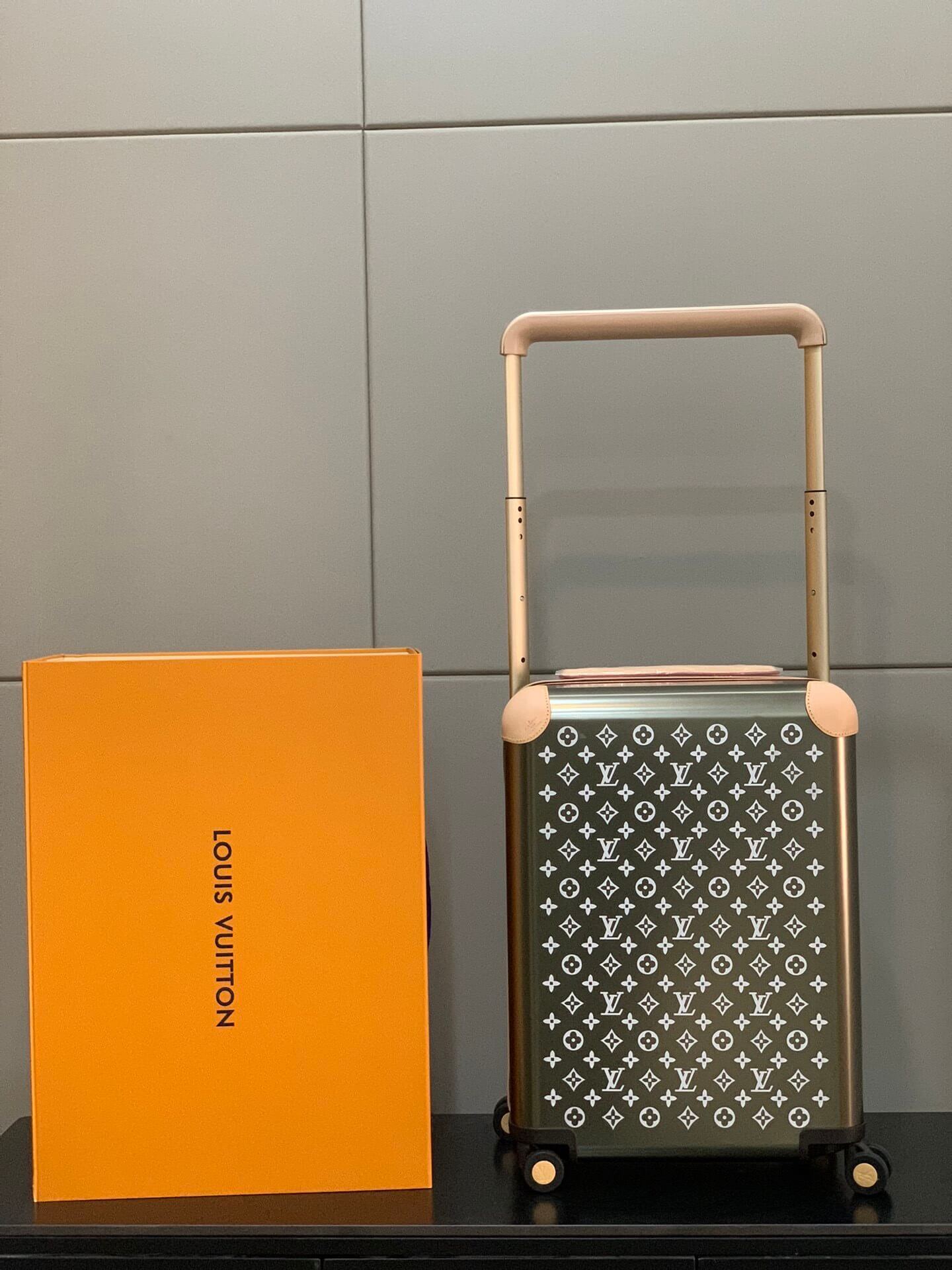 Louis Vuitton LV Monogram Titanium Cowhide leather Horizon 55 Cabin Suitcase Travel Bag M42667 Silver - Image 9