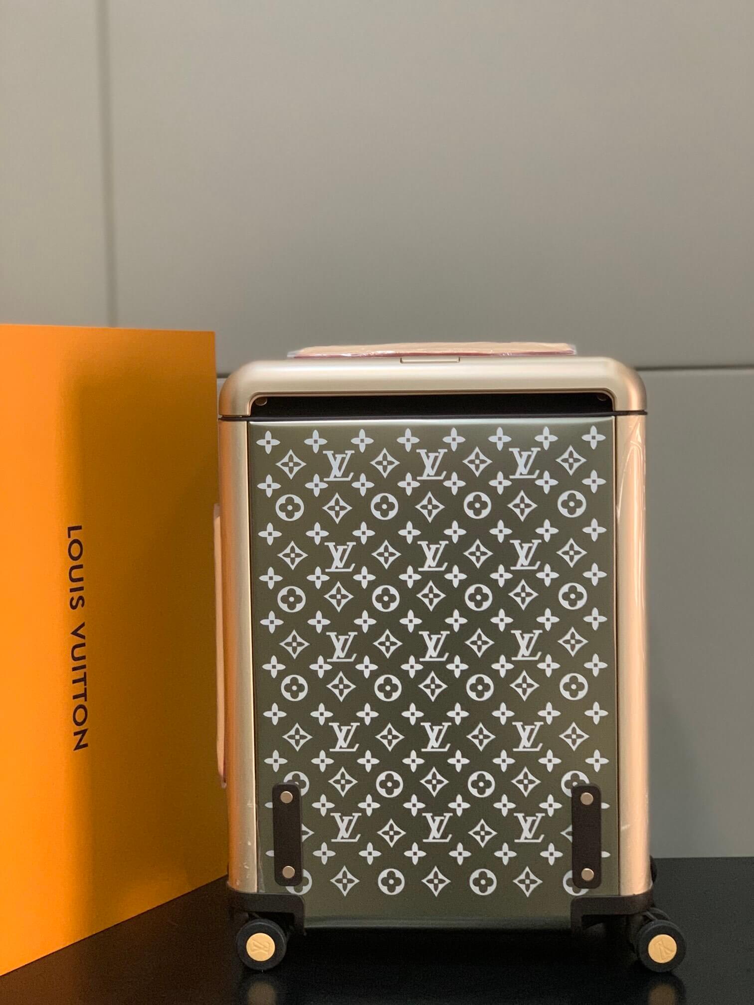 Louis Vuitton LV Monogram Titanium Cowhide leather Horizon 55 Cabin Suitcase Travel Bag M42667 Silver - Image 2