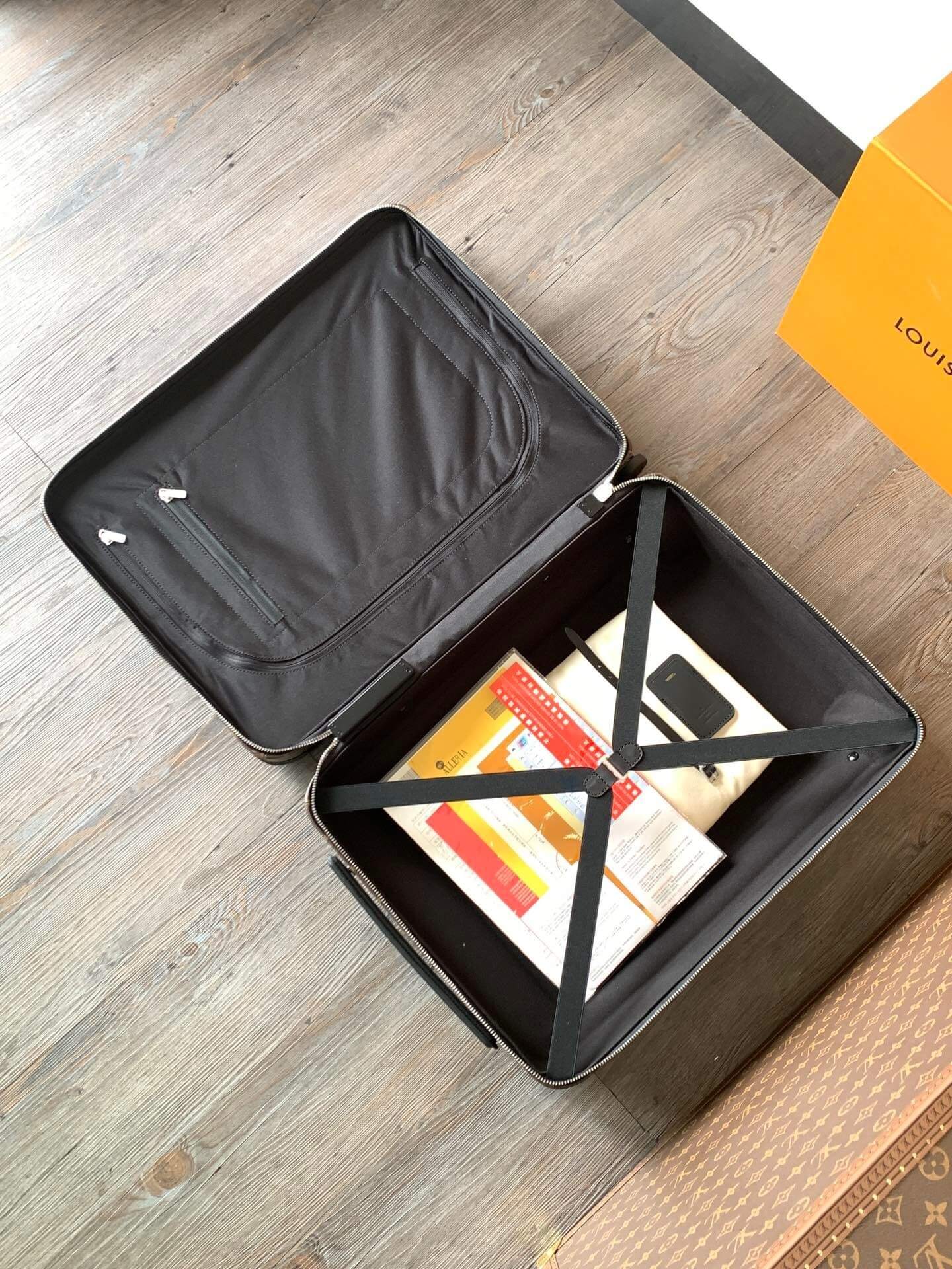 Louis Vuitton LV Monogram coated canvas Horizon 55 Cabin Suitcase Rolling luggage Travel Bag M20294 Brown / Black - Image 3