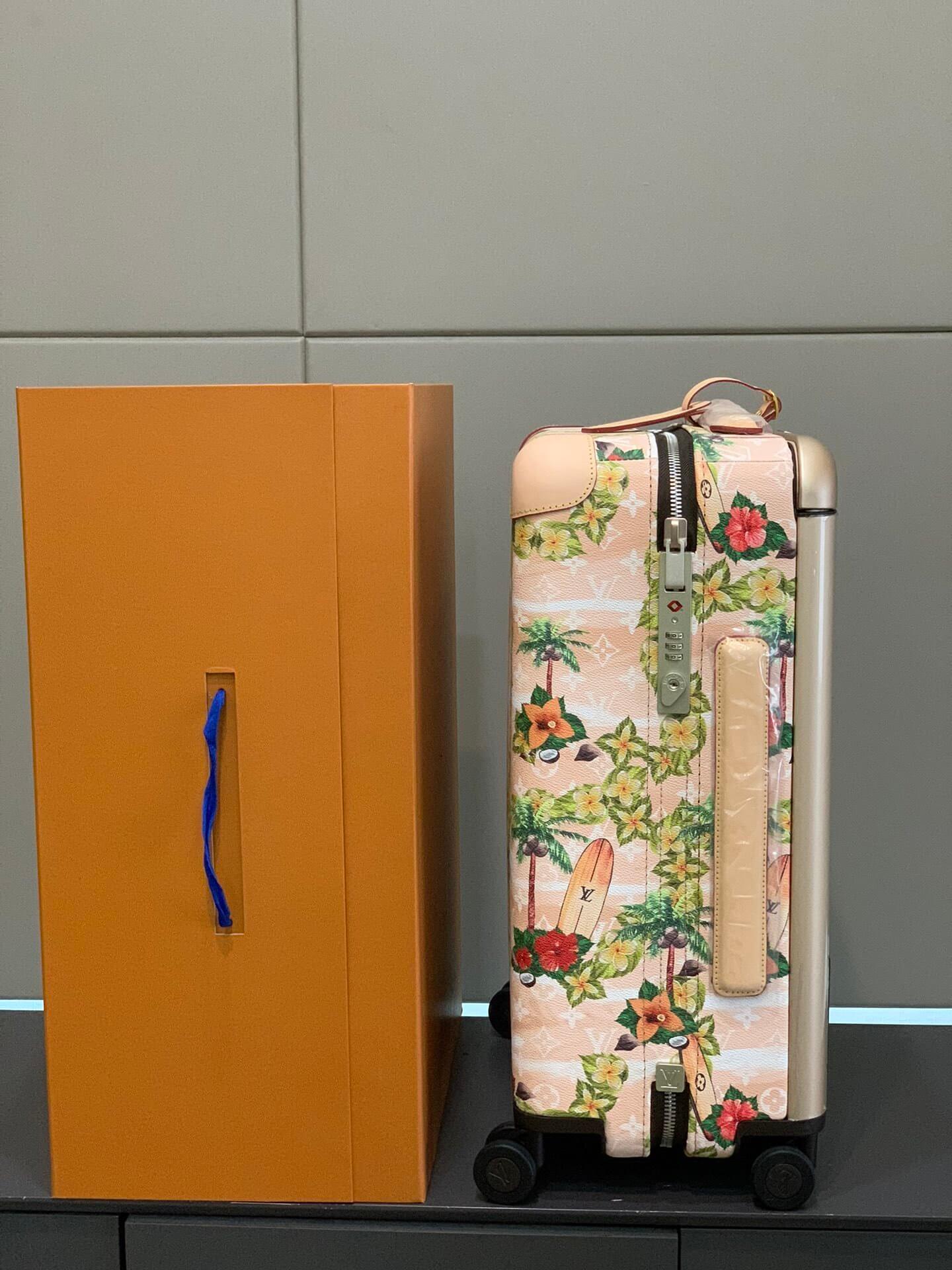 Louis Vuitton LV Sand Monogram Surfing Coated Canvas Horizon 55 Rolling Cabin Suitcase Travel Bag M24798 Beige - Image 4