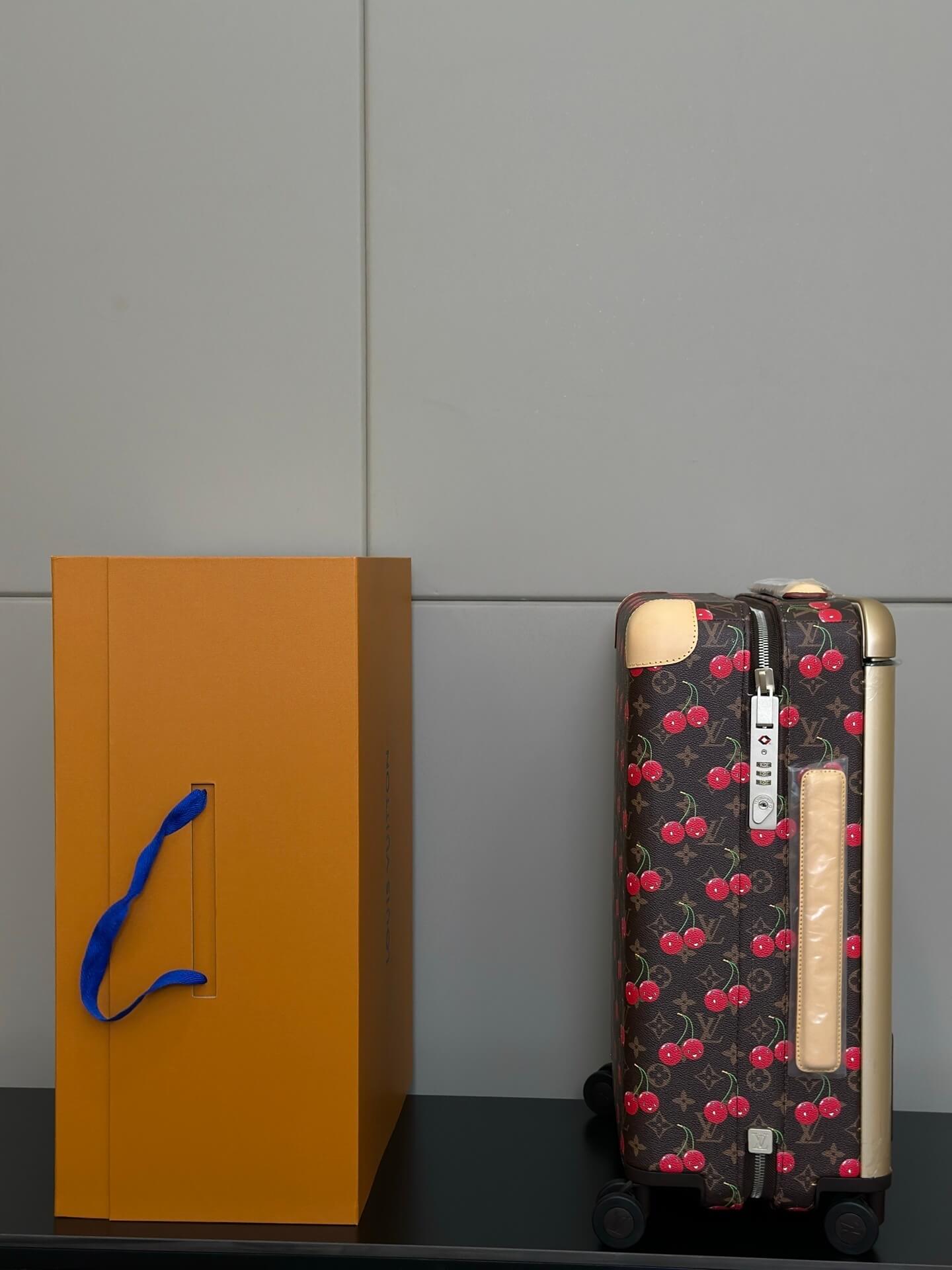 Louis Vuitton LV x TM Monogram coated canvas Horizon 55 Cabin Suitcase Travel Bag M13789 Brown Cherry - Image 4