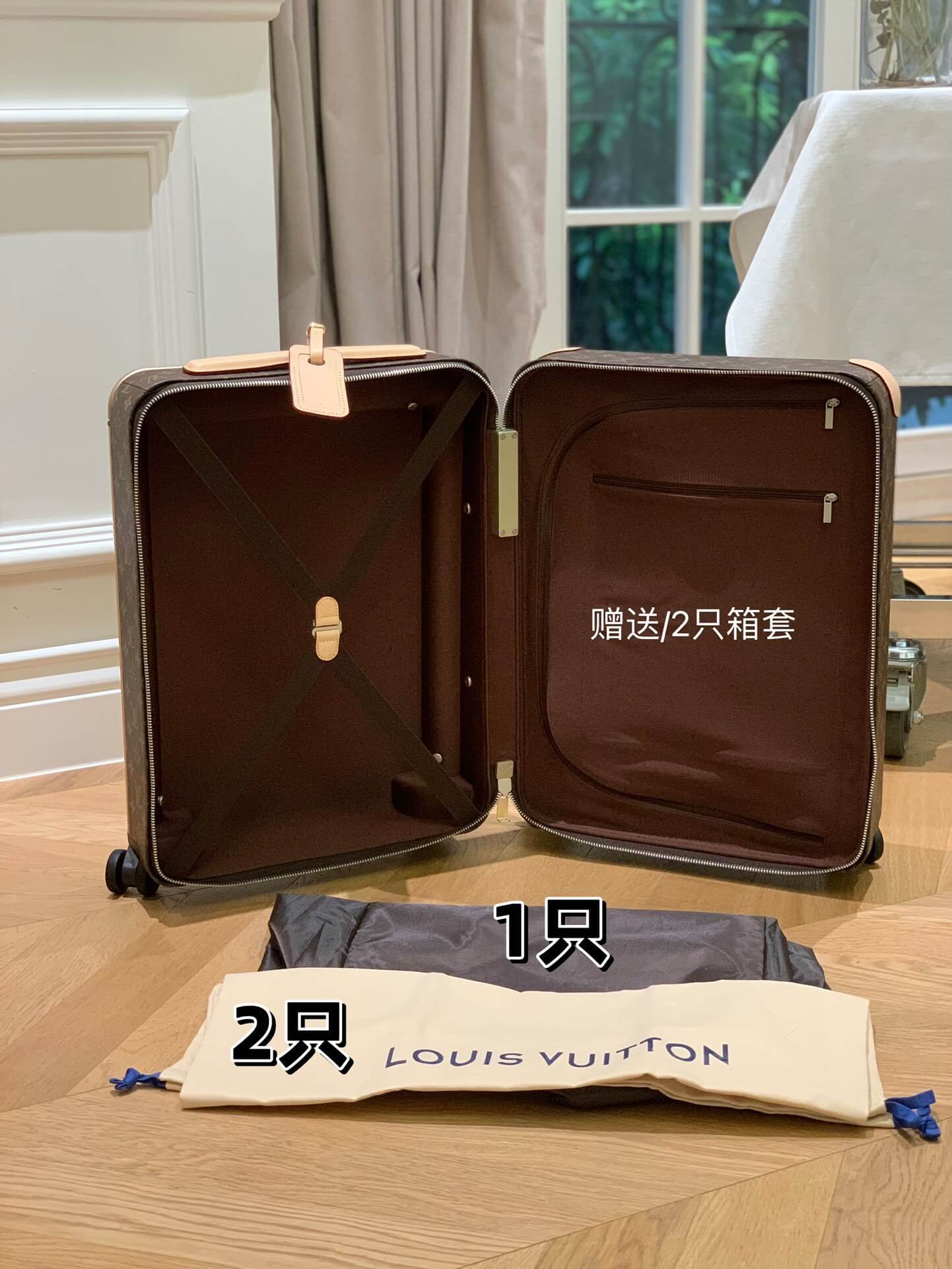 Louis Vuitton Monogram Eclipse Reverse coated canvas - Monogram coated canvas Pumpkin LV x YK Horizon 55 Rolling Suitcase Travel Bag Black - Brown - Image 12