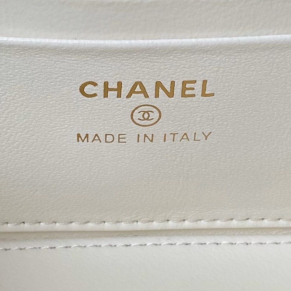 Chanel 24P Small Vanity Case with Handle Shiny Grained Calfskin Crossbody Handbag - Image 13