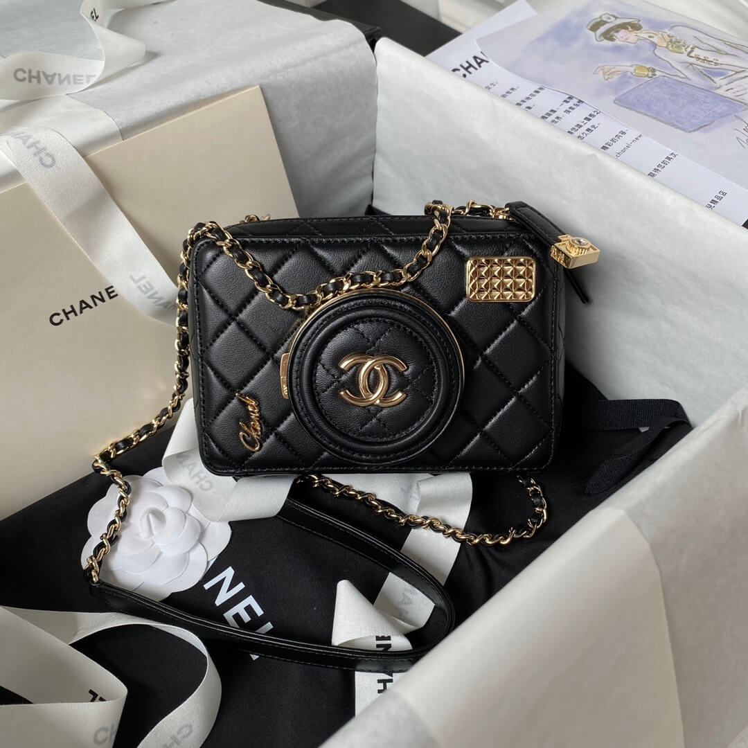 Chanel 24S Collectible Runway Camera Quilted Lambskin Crossbody Bag