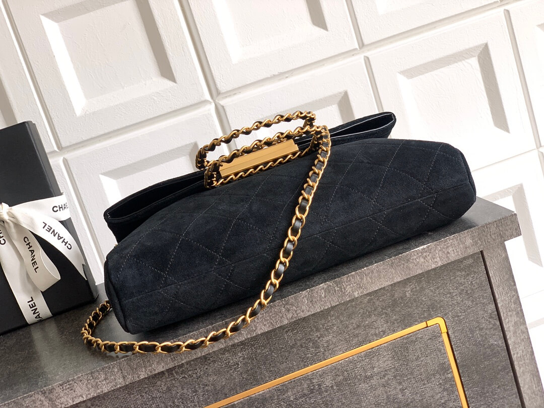 Chanel 25 Hobo Flap Suede Calfskin & Lambskin lining Shoulder Handbag - Image 8