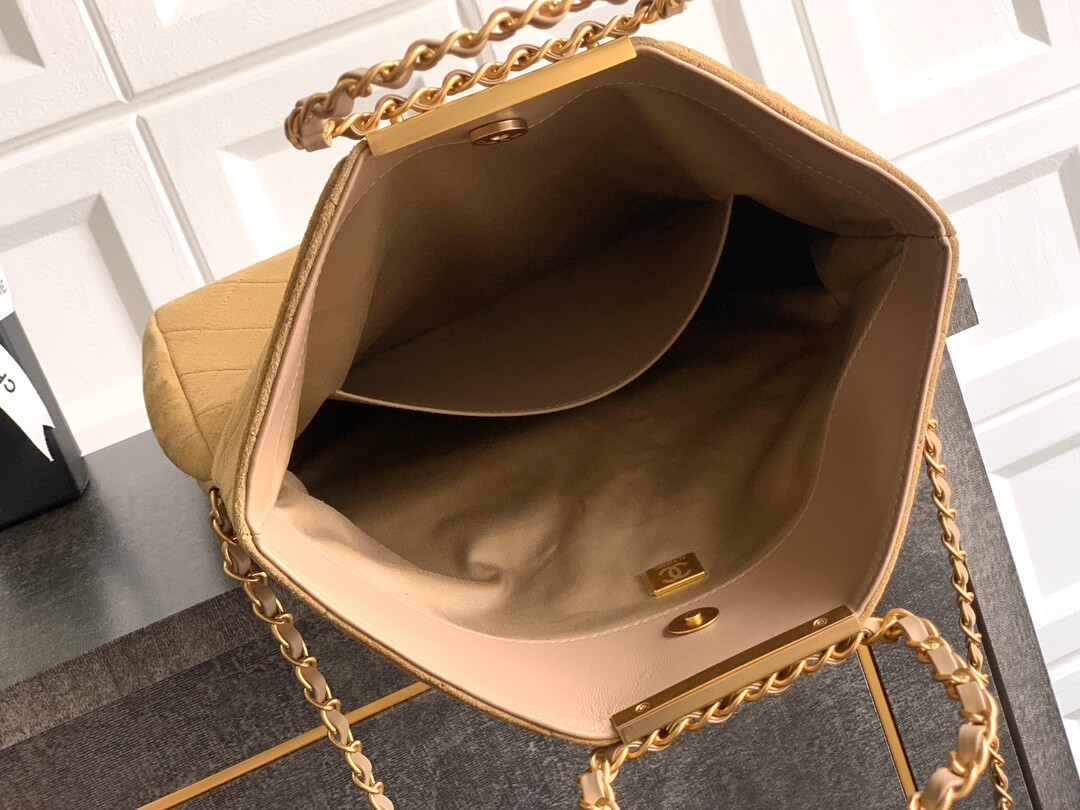 Chanel 25 Hobo Flap Suede Calfskin & Lambskin lining Shoulder Handbag - Image 12