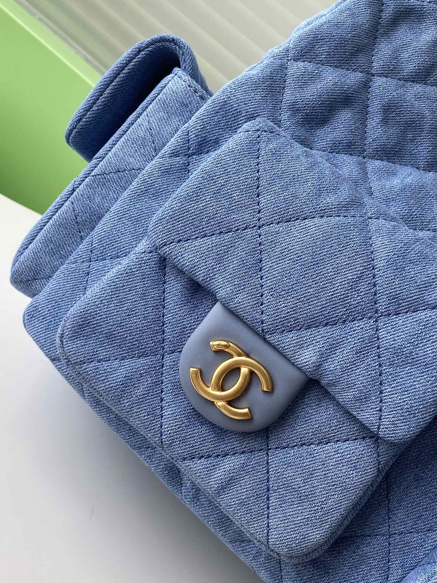 Chanel 25 Hobo Washed Denim with Aged Gold Hardware Small - Medium Shoulder Bag Blue - Image 16