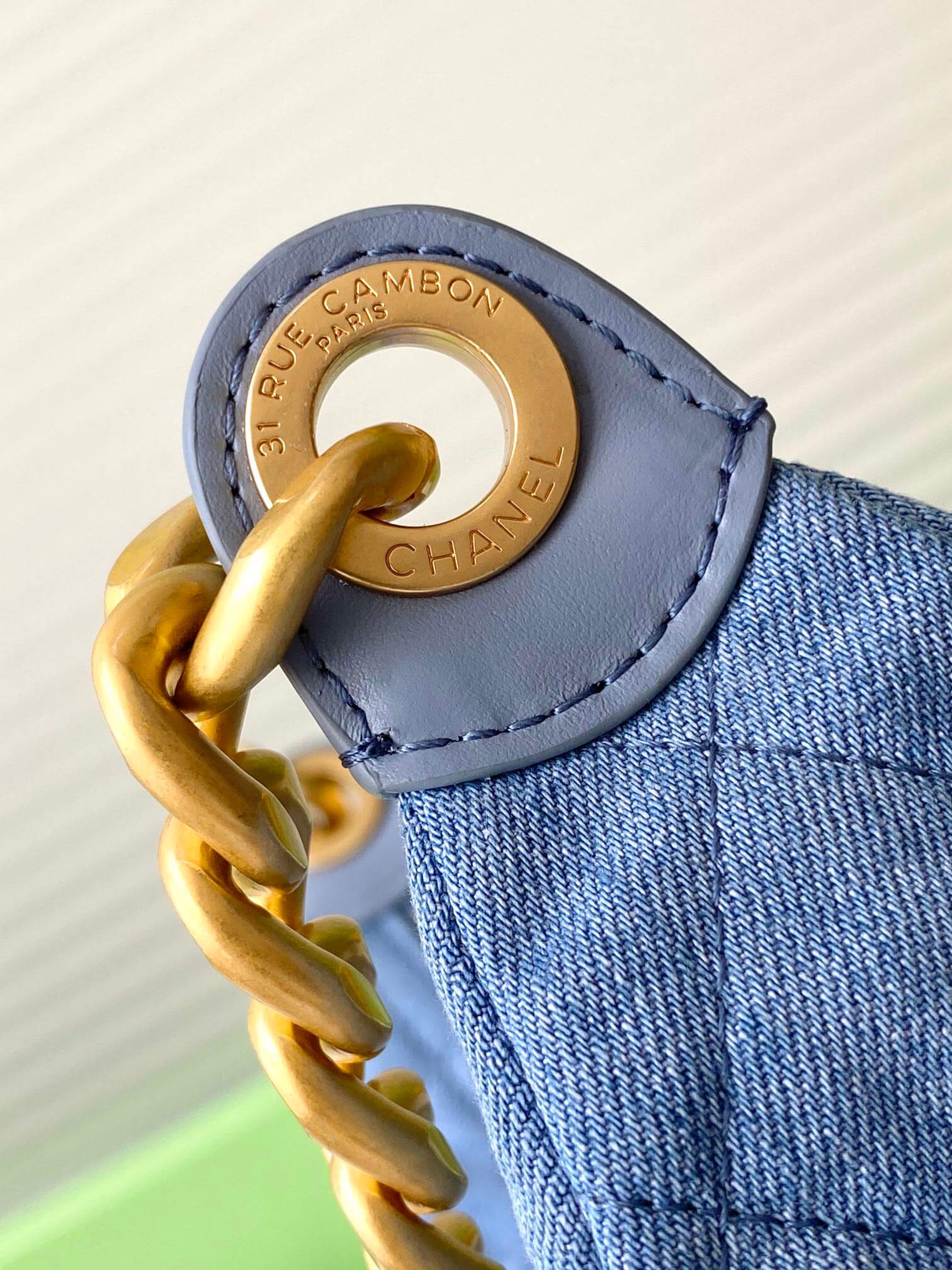 Chanel 25 Hobo Washed Denim with Aged Gold Hardware Small - Medium Shoulder Bag Blue - Image 6