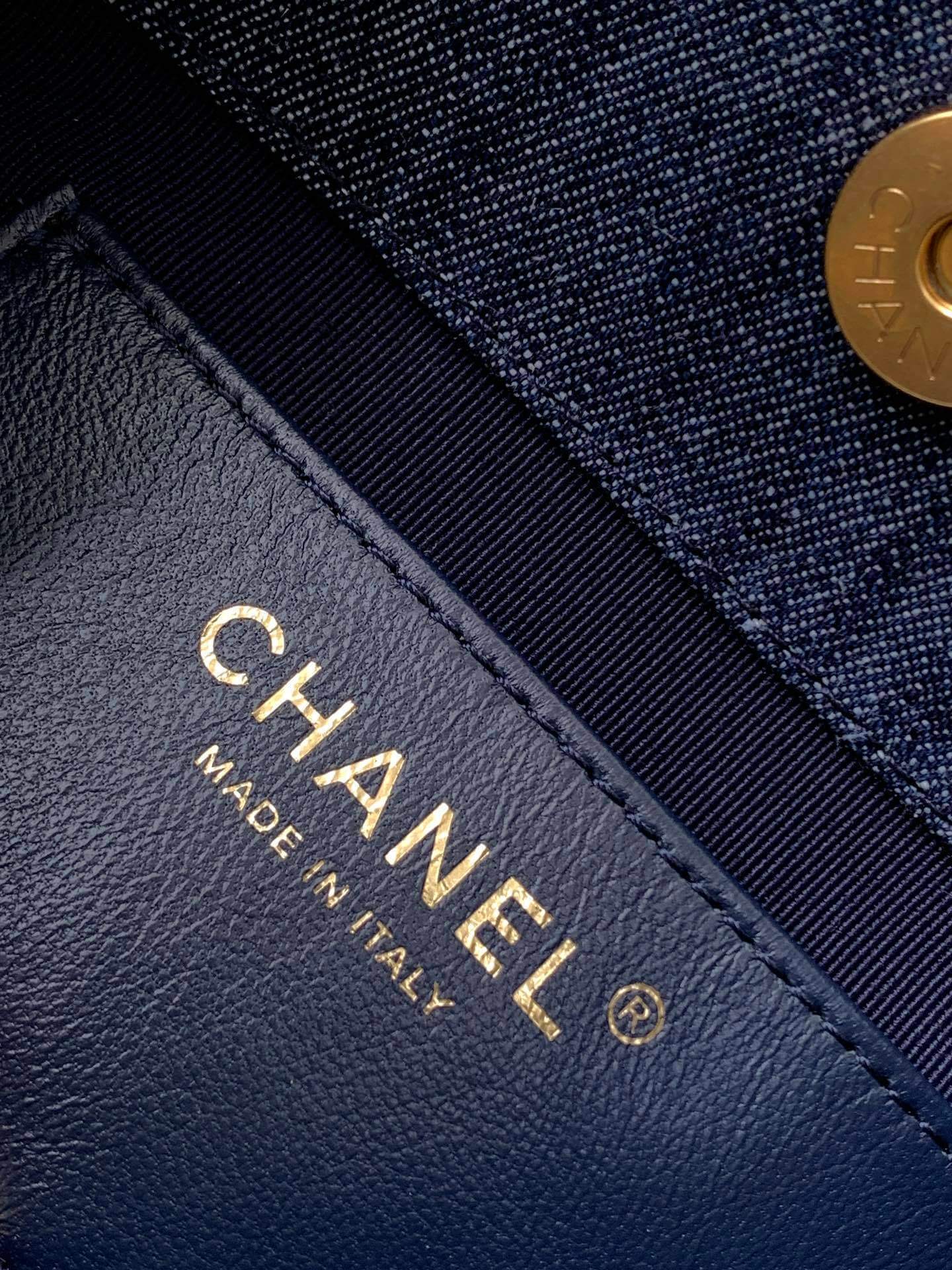 Chanel 25 Medium Backpack Bag Denim Chain Shoulder Straps - Image 14