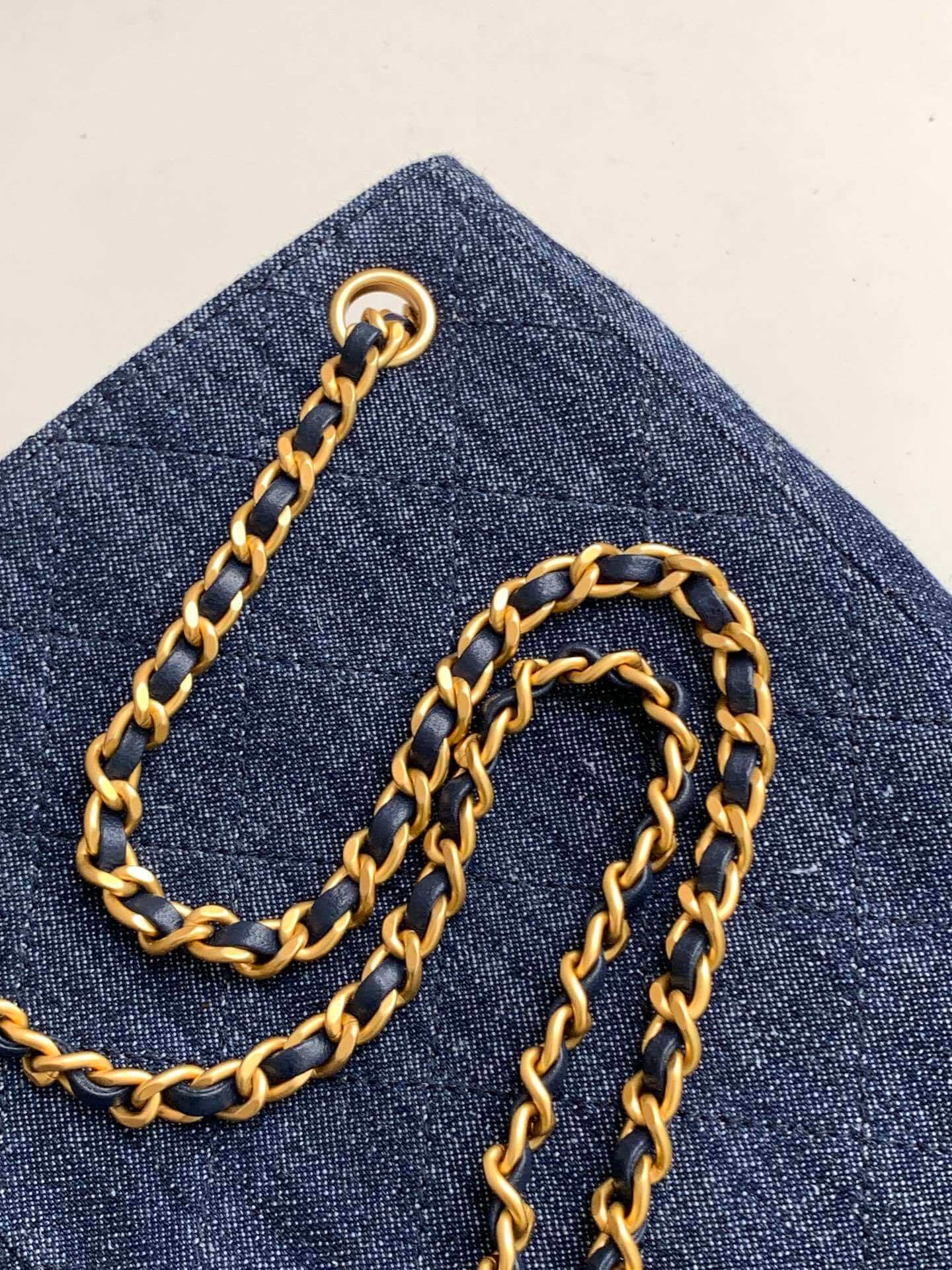 Chanel 25 Medium Backpack Bag Denim Chain Shoulder Straps - Image 16