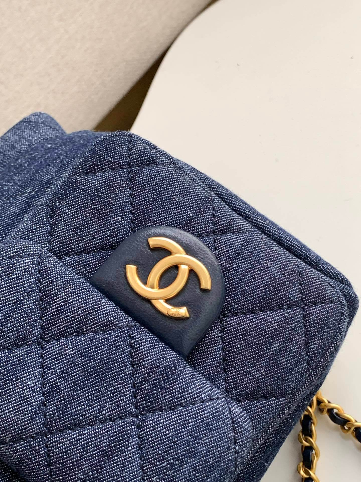 Chanel 25 Medium Backpack Bag Denim Chain Shoulder Straps - Image 15
