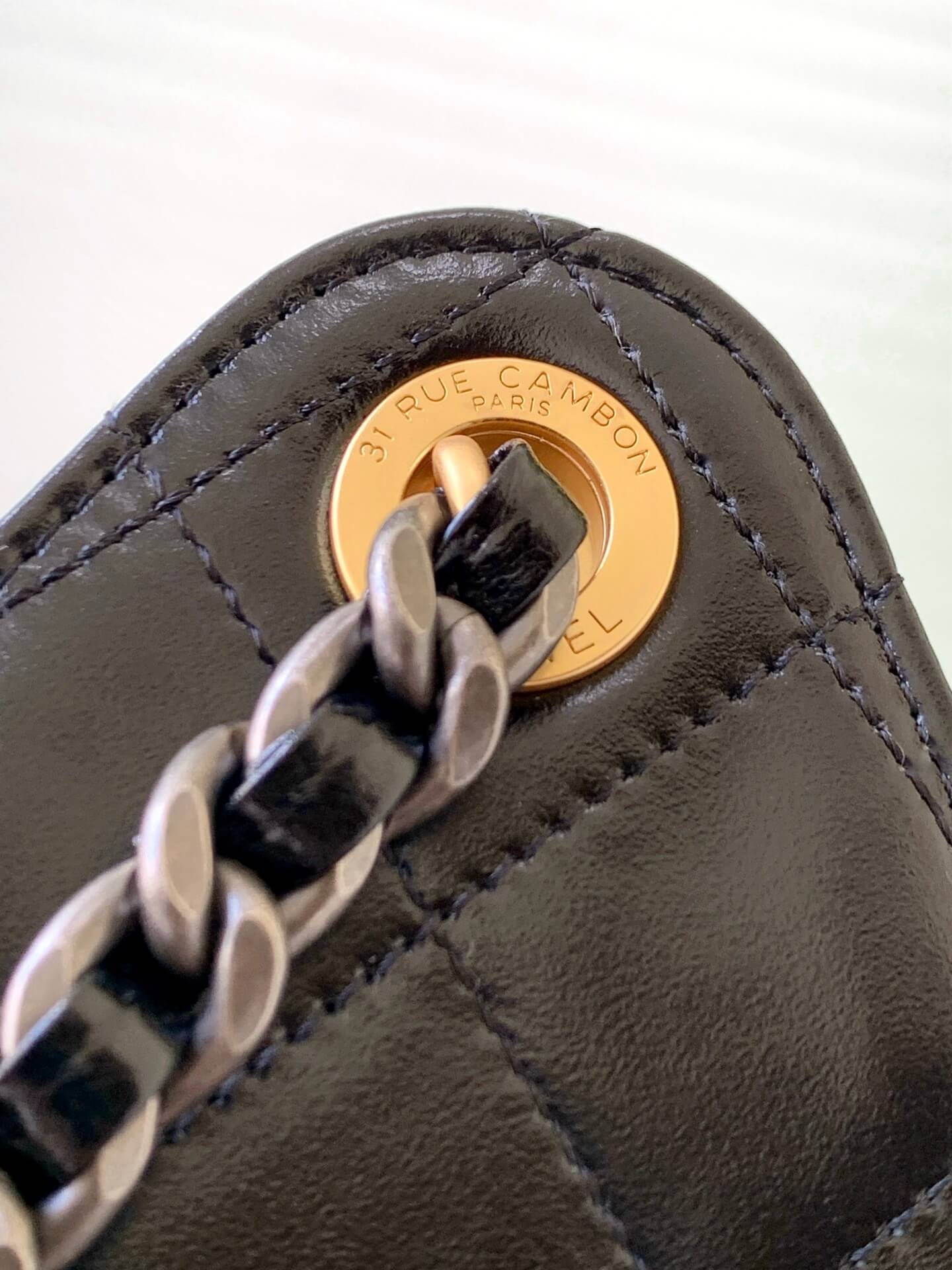 Chanel 25 Small - Medium Shoulder Handbag Shiny Crumpled Calfskin, Gold/Silver-Tone & Ruthenium-Finish Metal Black - Image 6