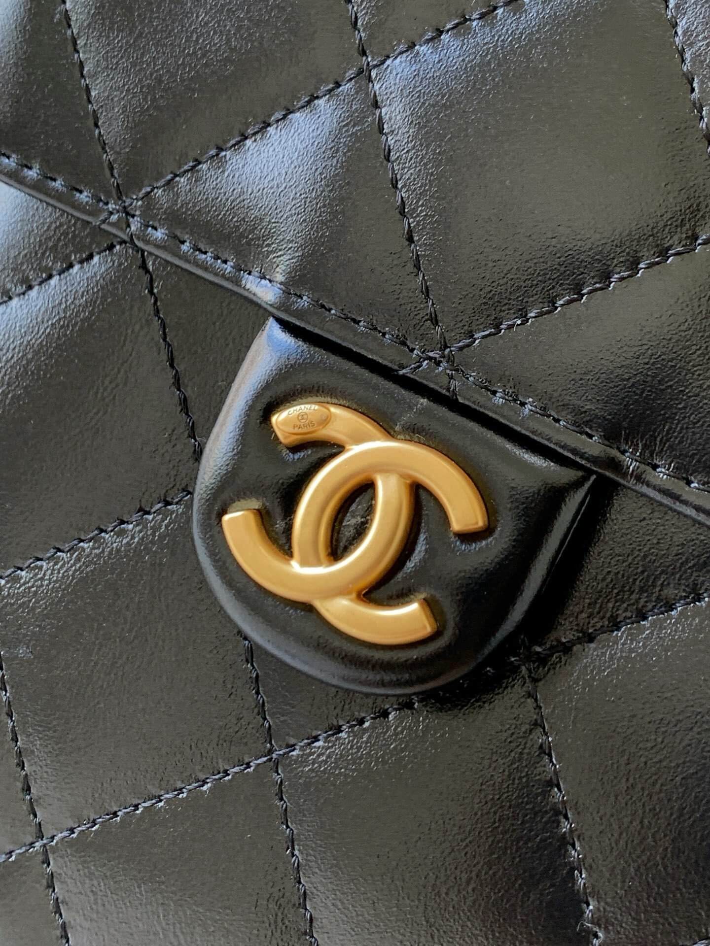 Chanel 25 Small - Medium Shoulder Handbag Shiny Crumpled Calfskin, Gold/Silver-Tone & Ruthenium-Finish Metal Black - Image 7