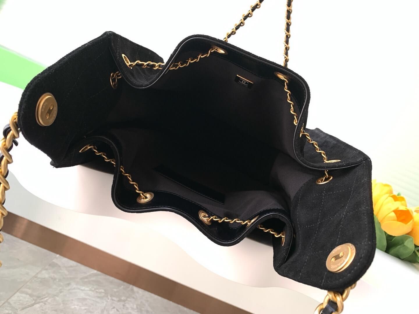 Chanel 25 Small - Medium Shoulder Handbag Suede Calfskin & Gold Metal - Image 30