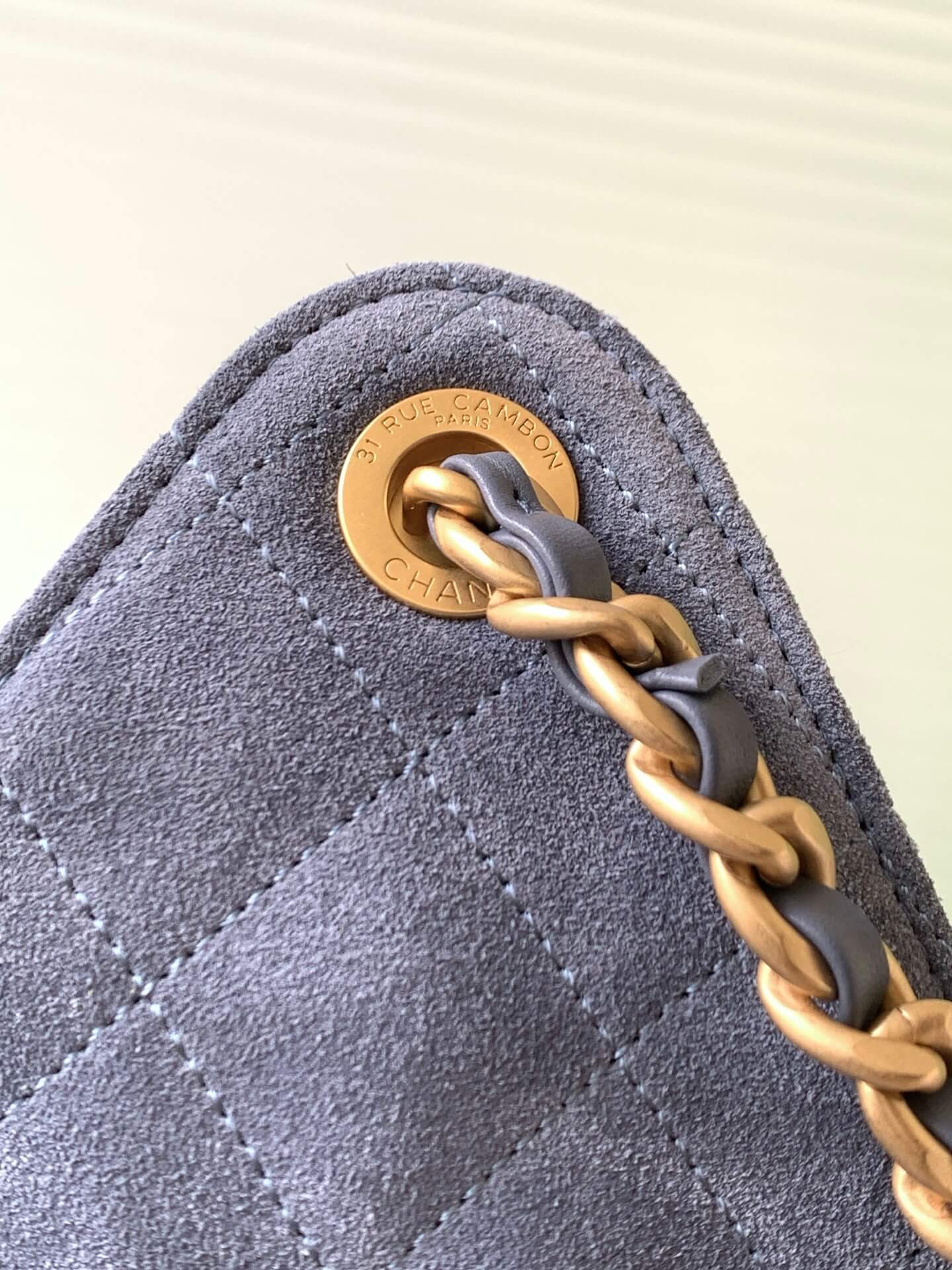 Chanel 25 Small - Medium Shoulder Handbag Suede Calfskin & Gold Metal - Image 105
