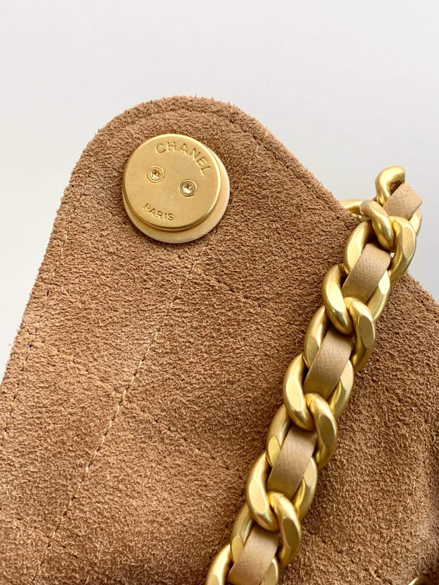 Chanel 25 Small - Medium Shoulder Handbag Suede Calfskin & Gold Metal - Image 51