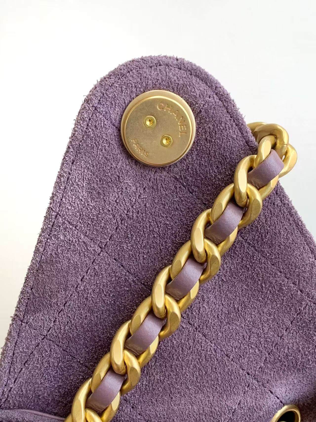 Chanel 25 Small - Medium Shoulder Handbag Suede Calfskin & Gold Metal - Image 6