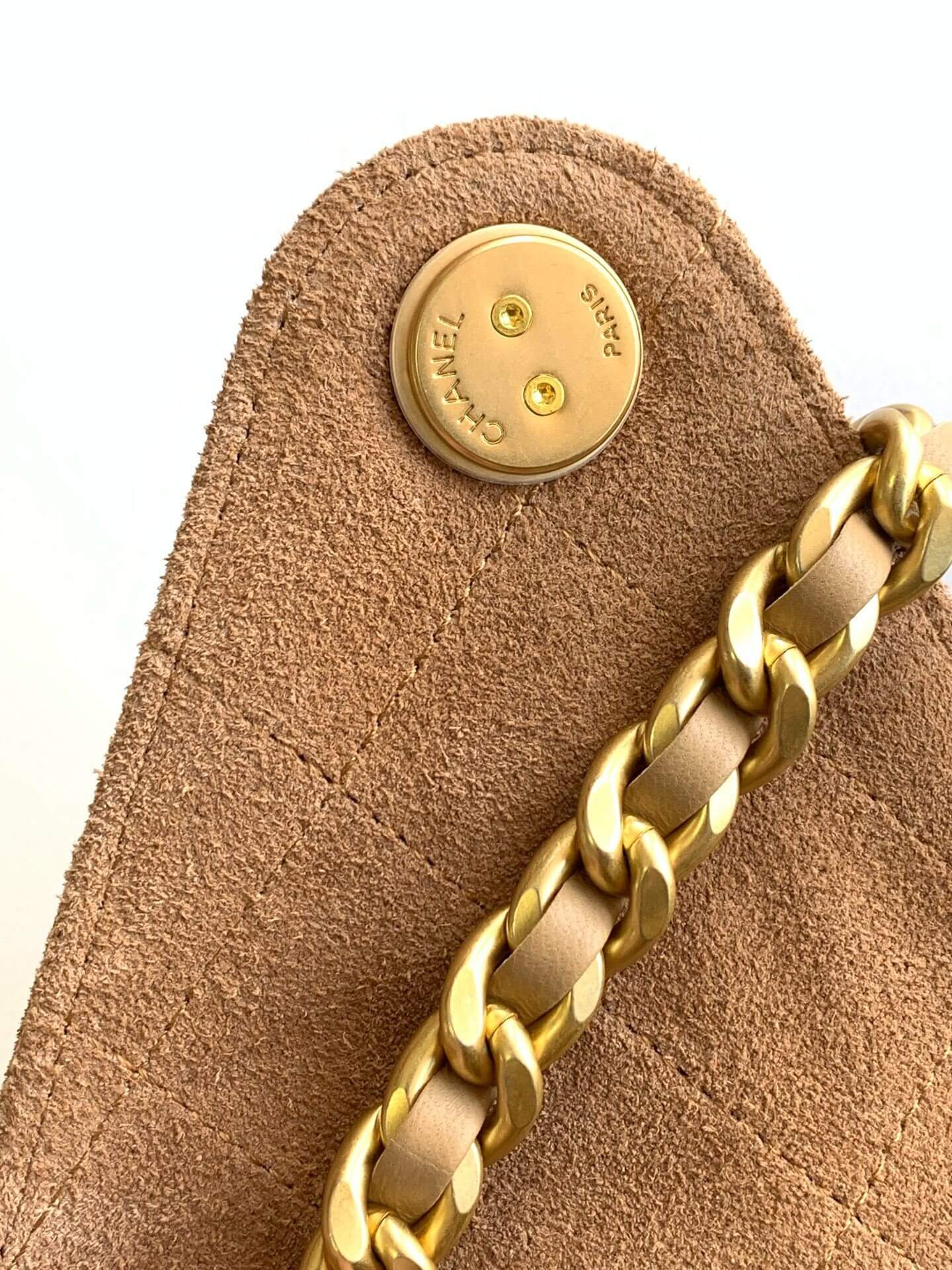 Chanel 25 Small - Medium Shoulder Handbag Suede Calfskin & Gold Metal - Image 42