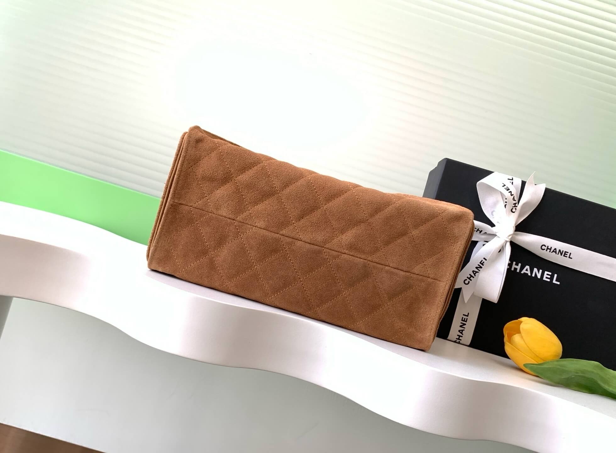 Chanel 25 Small - Medium Shoulder Handbag Suede Calfskin & Gold Metal - Image 45