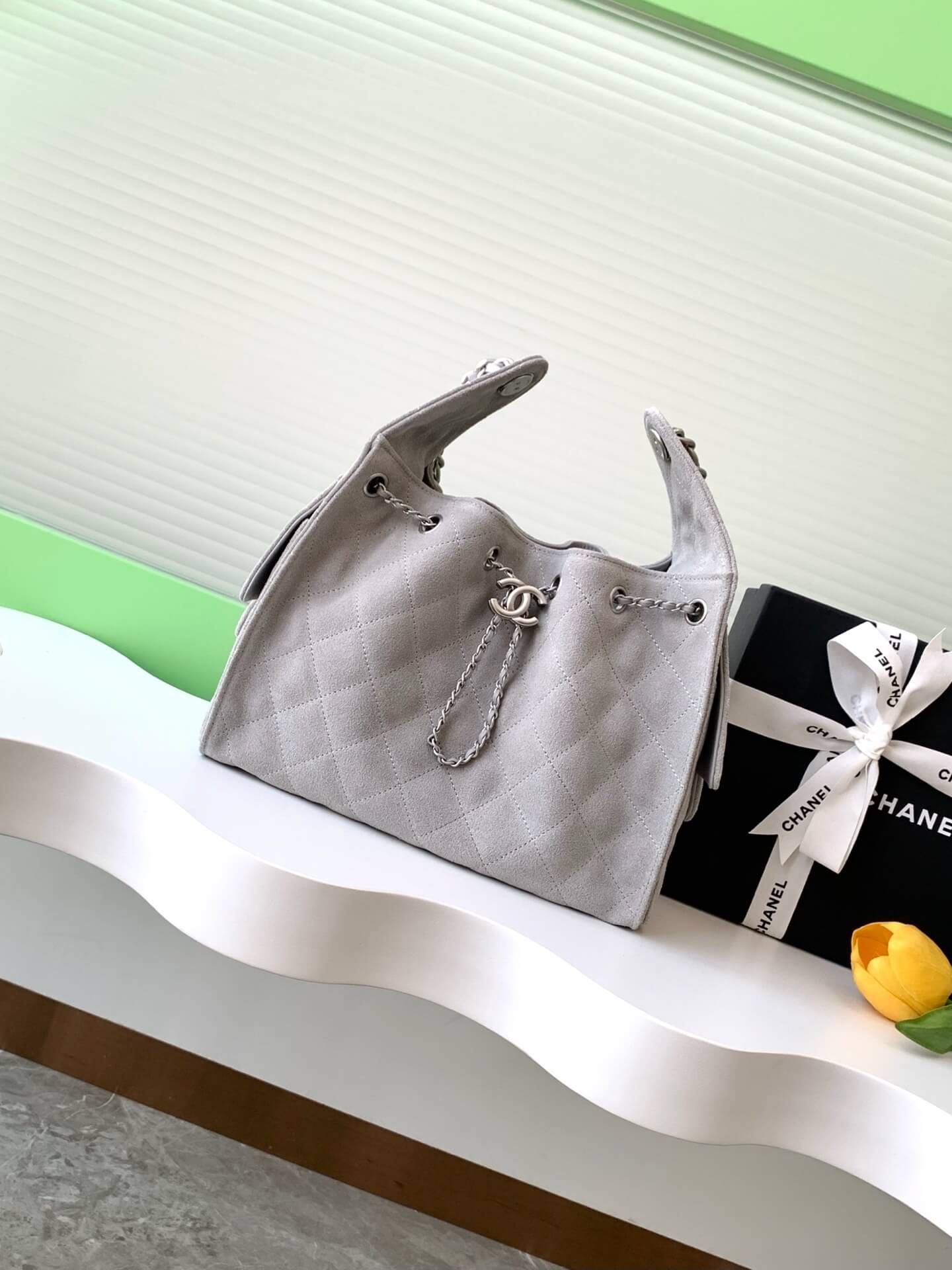 Chanel 25 Small - Medium Shoulder Handbag Suede Calfskin & Gold Metal - Image 55