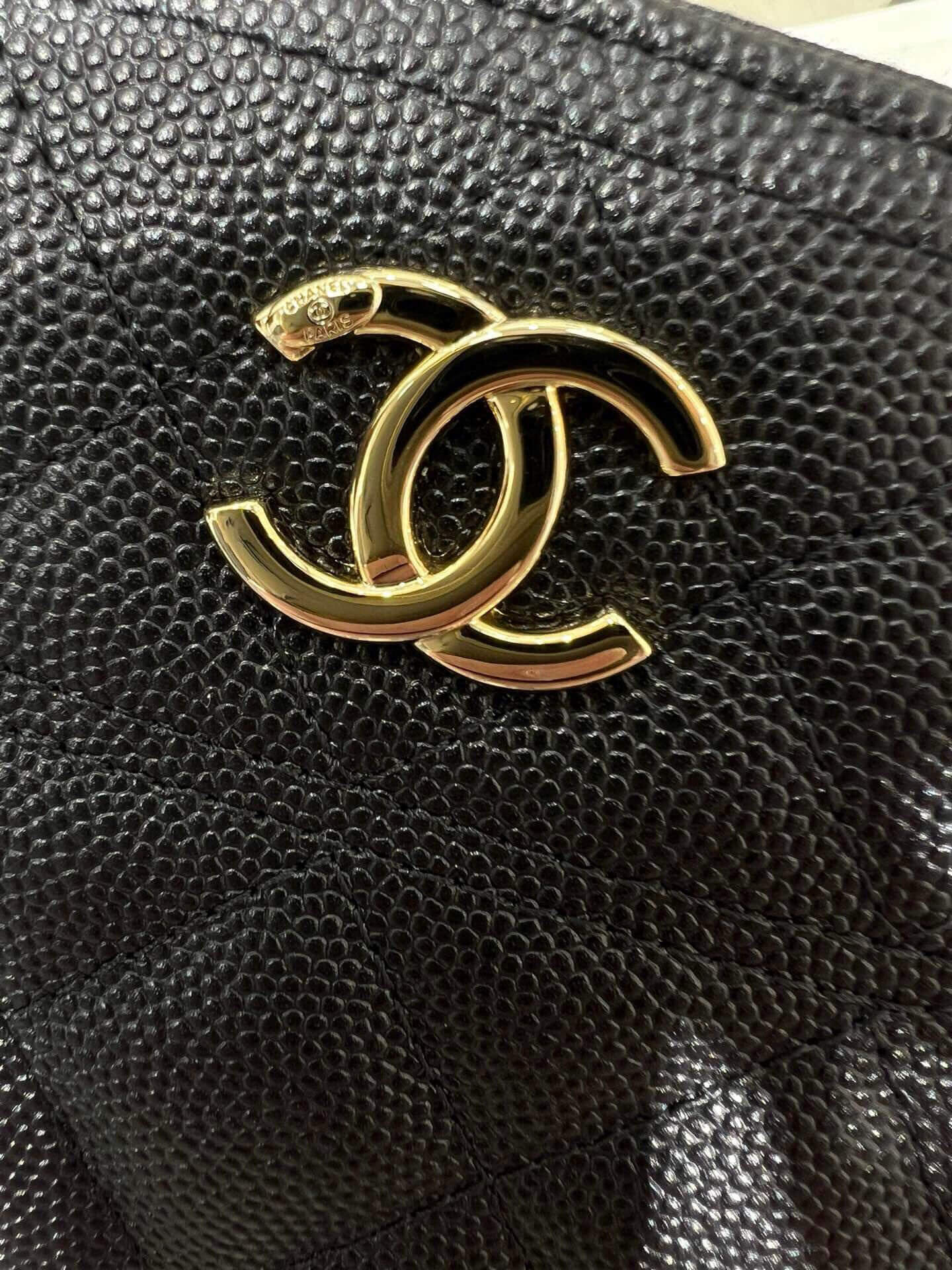 Chanel 25C Top Handle Chain Vanity Case Grained Calfskin Caviar Leather Shoulder Crossbody Handbag - Image 5