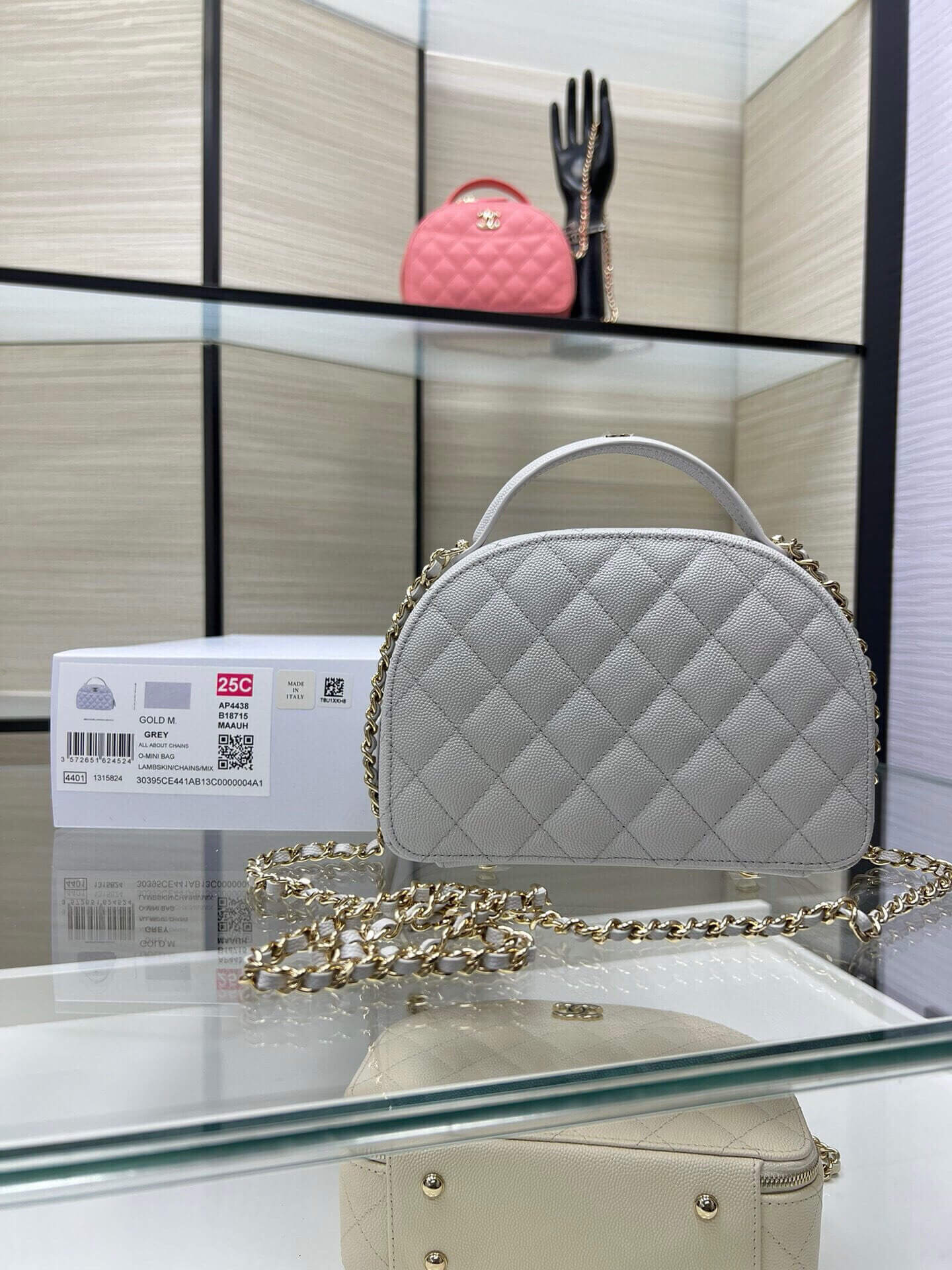 Chanel 25C Top Handle Chain Vanity Case Grained Calfskin Caviar Leather Shoulder Crossbody Handbag - Image 20