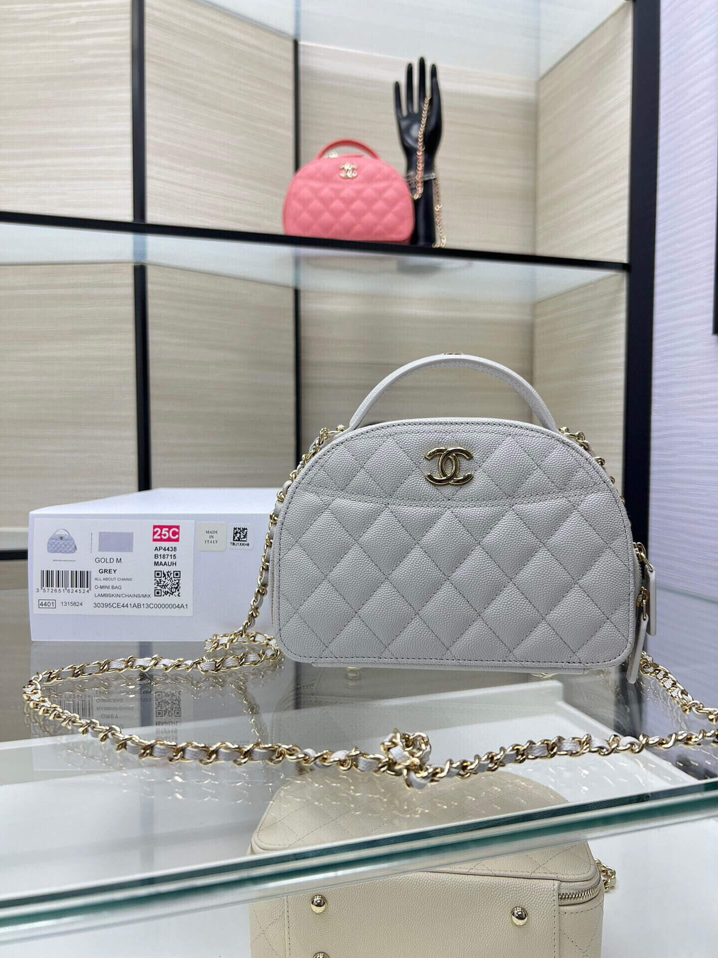 Chanel 25C Top Handle Chain Vanity Case Grained Calfskin Caviar Leather Shoulder Crossbody Handbag - Image 19