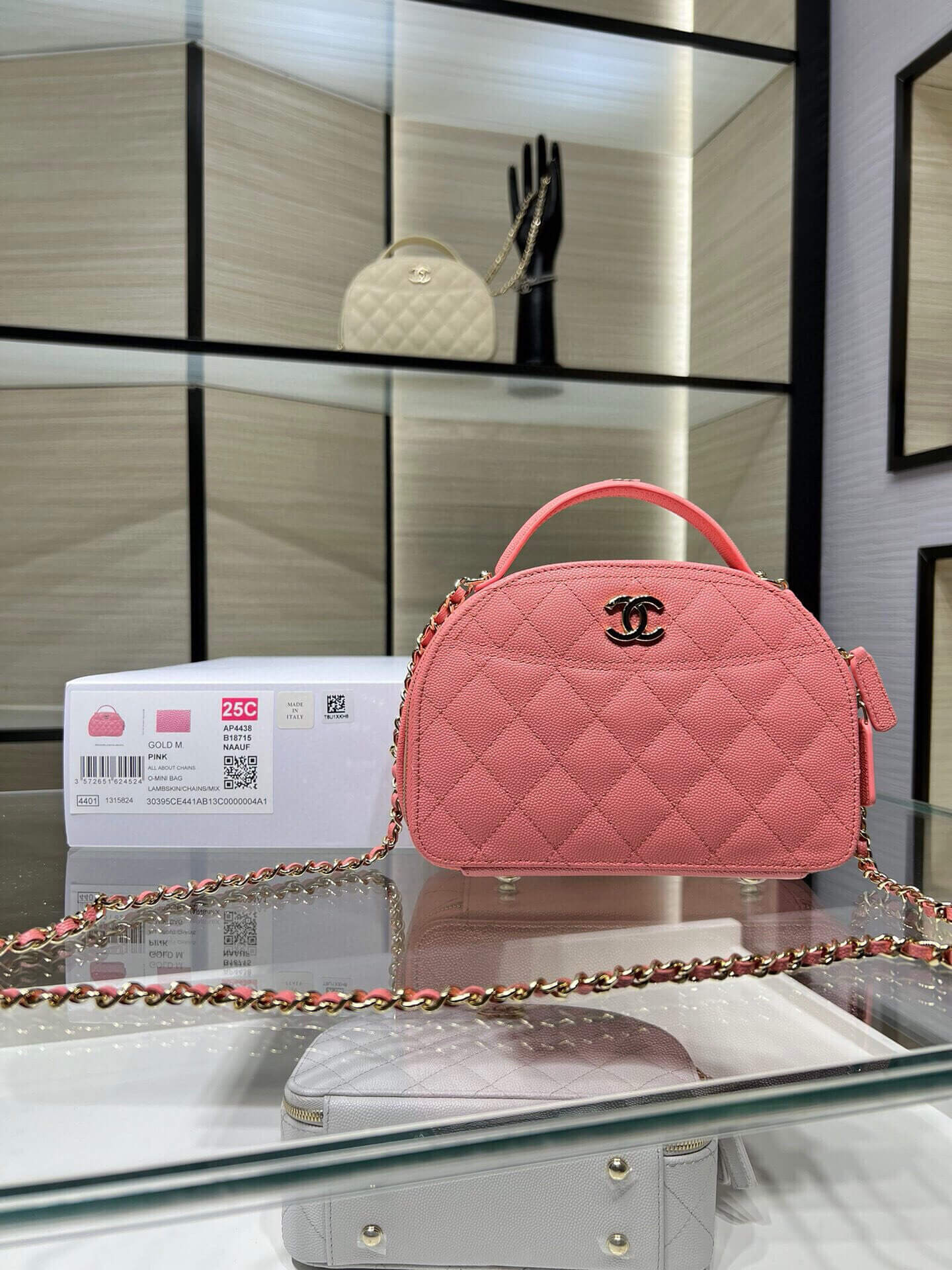 Chanel 25C Top Handle Chain Vanity Case Grained Calfskin Caviar Leather Shoulder Crossbody Handbag - Image 28