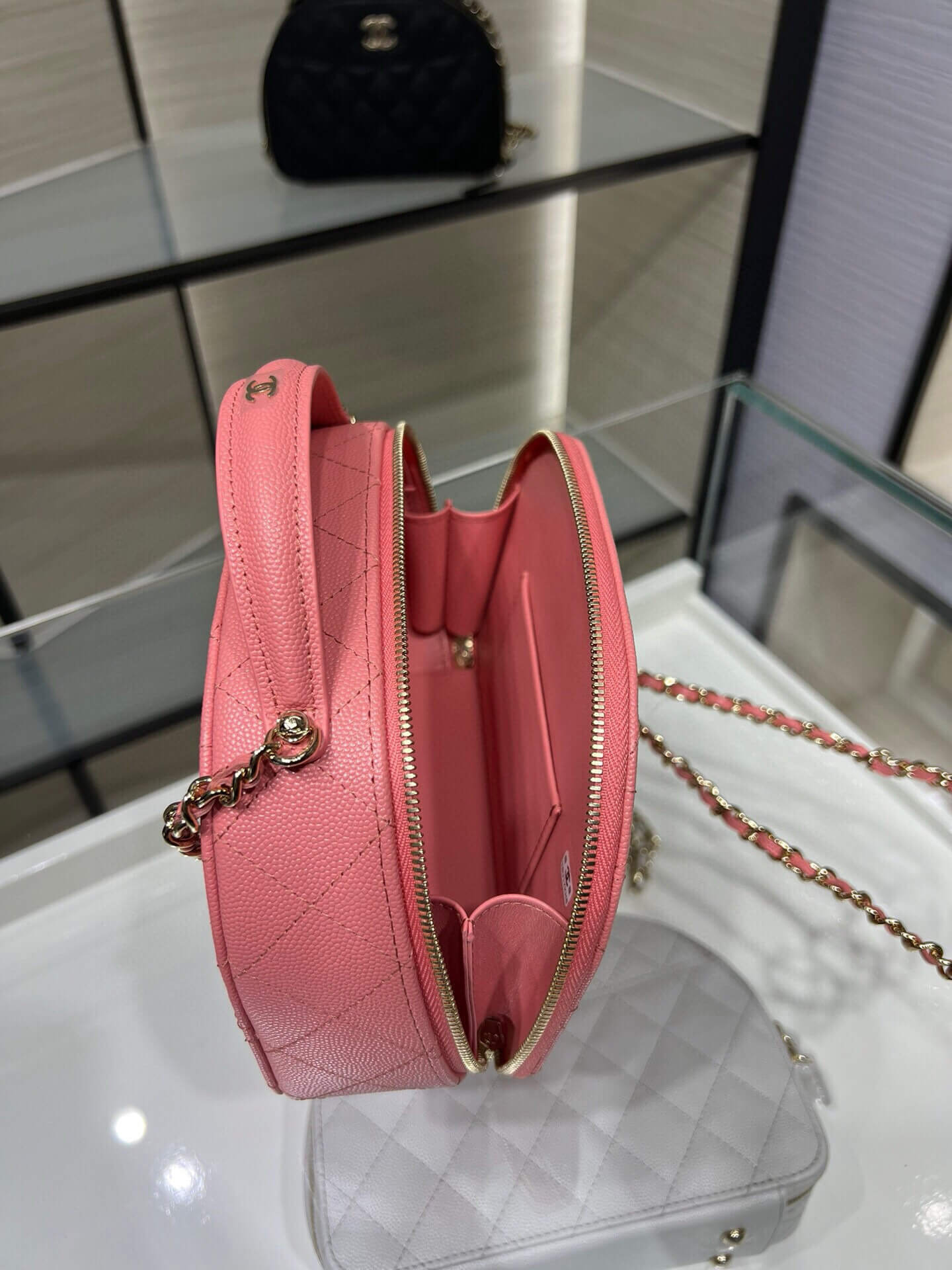 Chanel 25C Top Handle Chain Vanity Case Grained Calfskin Caviar Leather Shoulder Crossbody Handbag - Image 30