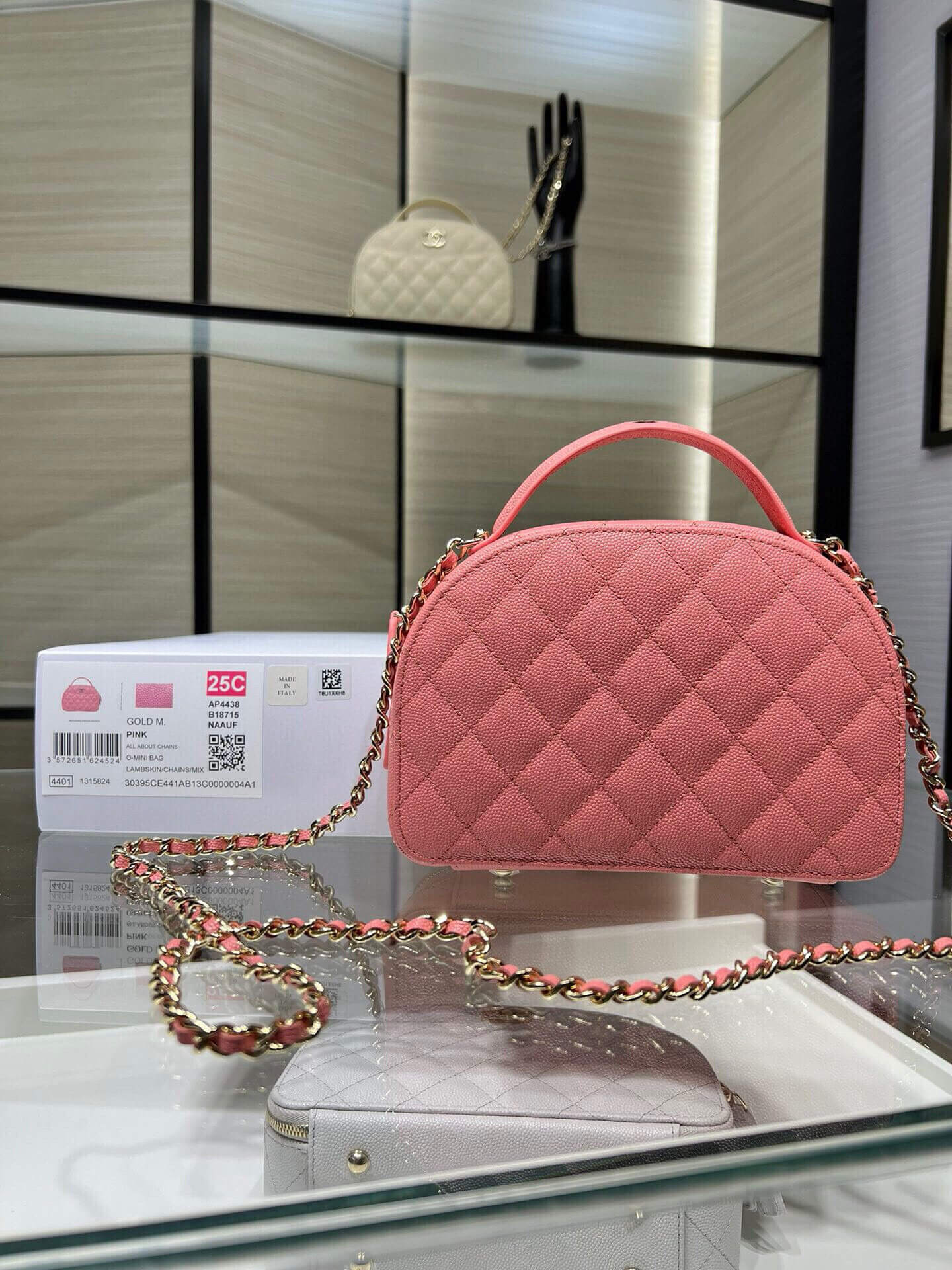 Chanel 25C Top Handle Chain Vanity Case Grained Calfskin Caviar Leather Shoulder Crossbody Handbag - Image 29