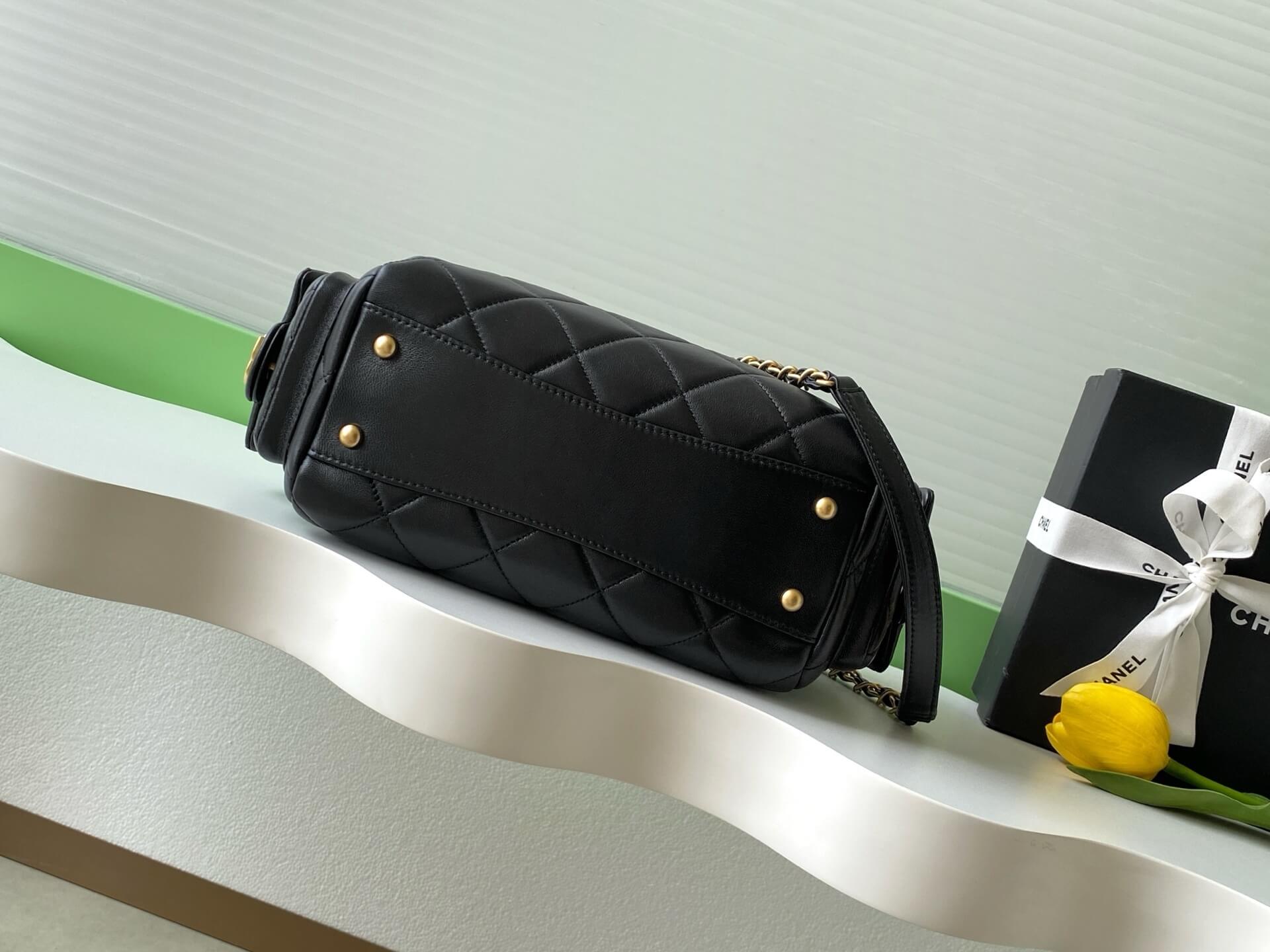 Chanel 25K Bowling Lambskin leather Shoulder Crossbody Bag - Image 18