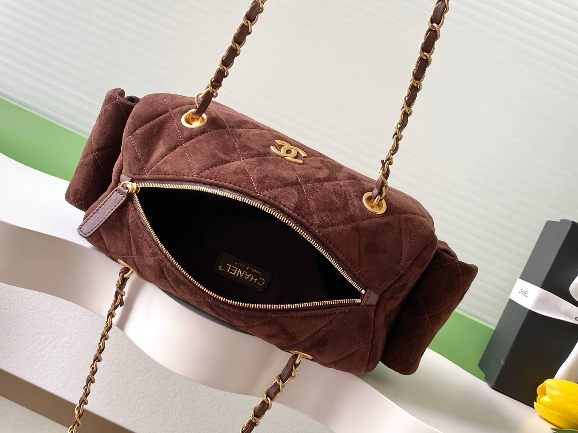 Chanel 25K Bowling Lambskin leather Shoulder Crossbody Bag - Image 84