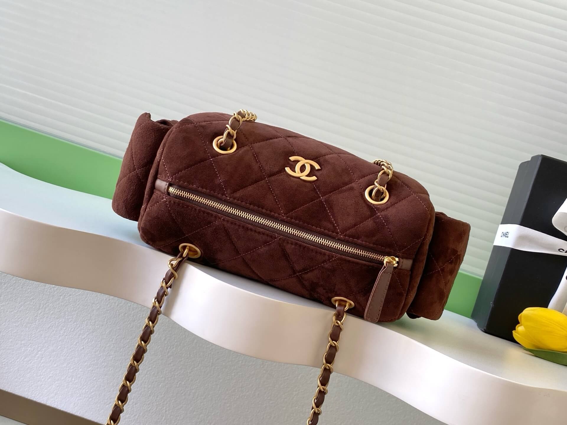 Chanel 25K Bowling Lambskin leather Shoulder Crossbody Bag - Image 76