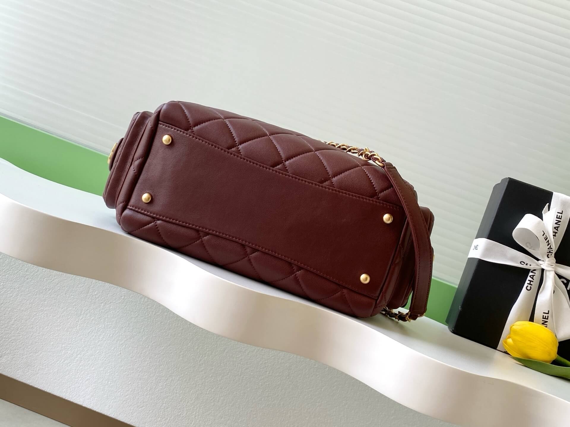 Chanel 25K Bowling Lambskin leather Shoulder Crossbody Bag - Image 27